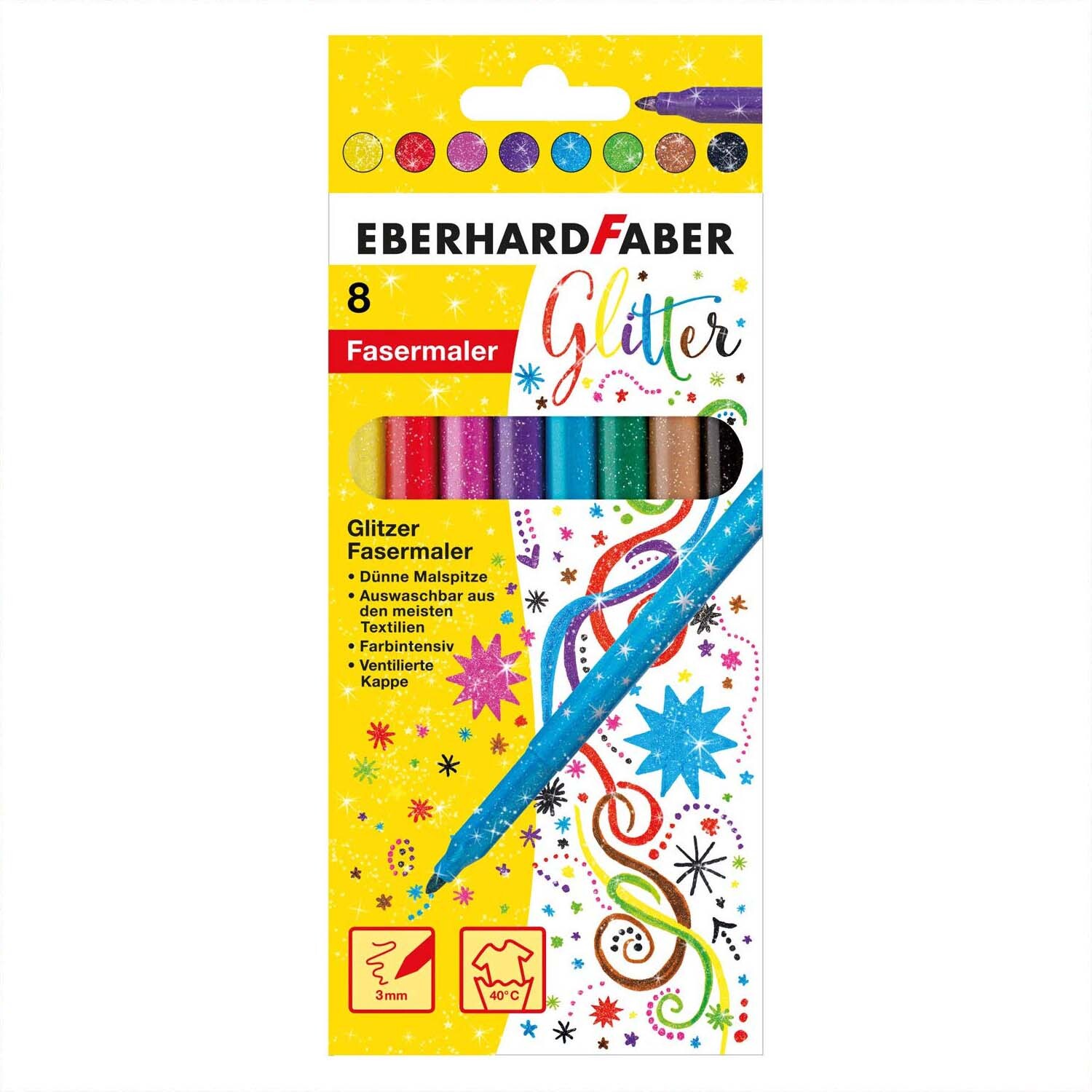 Glitter Fasermaler 8 Stück