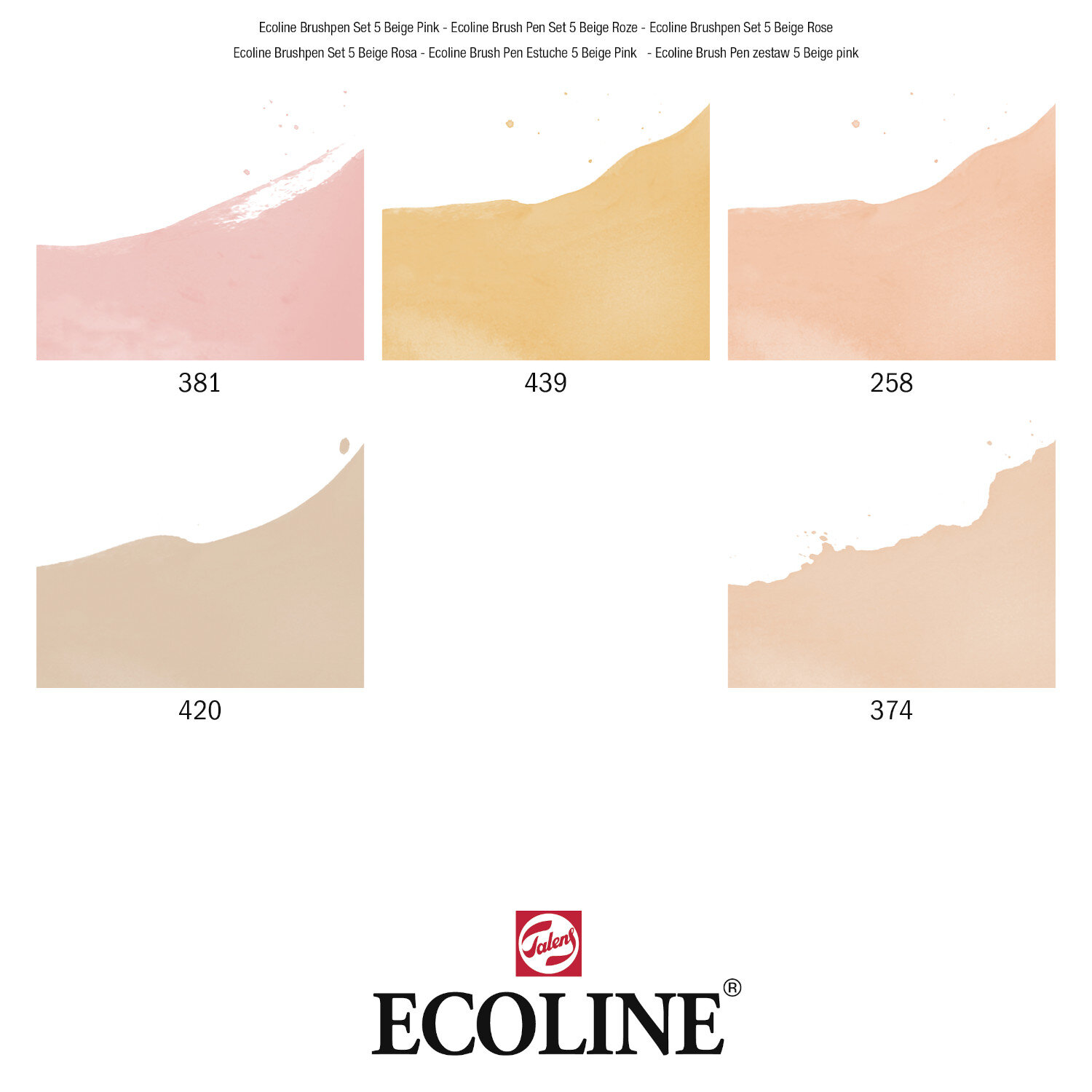 Ecoline Brush Pen Set Portraitfarbe 5 Stück  von Royal Talens