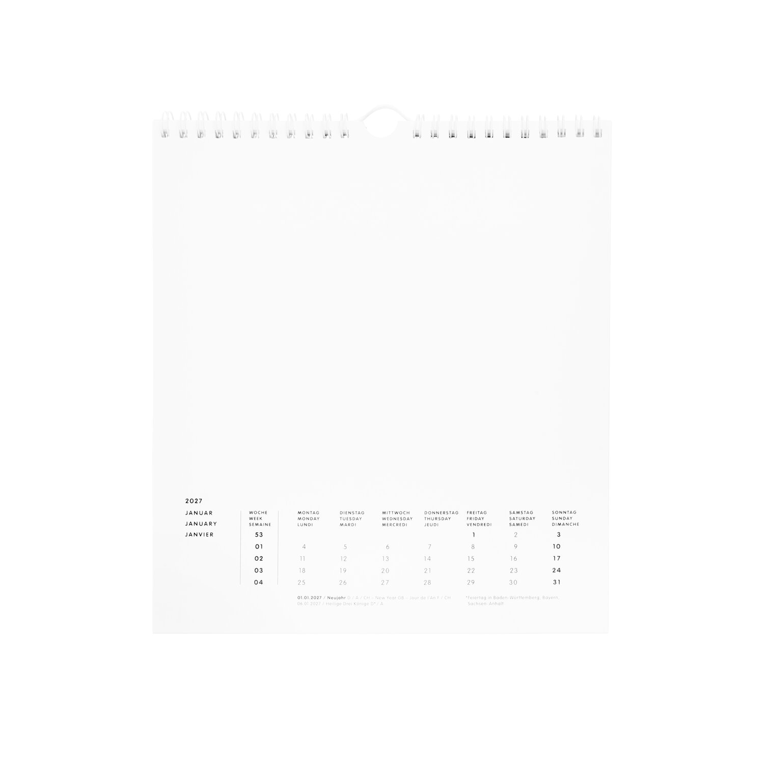 Paper Poetry Bastelkalender 2027 21,5x24cm Farbe weiß von Rico Design