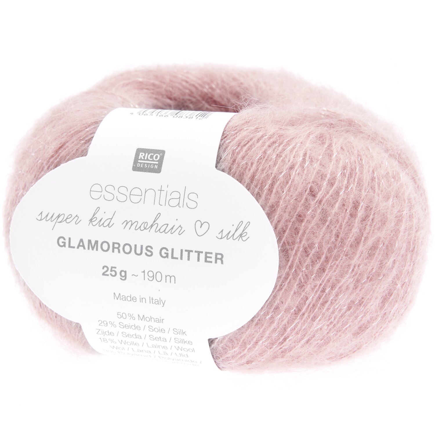 Essentials Super Kid Mohair Loves Silk Glamorous Glitter 25g 190m Farbe Beere von Rico Design