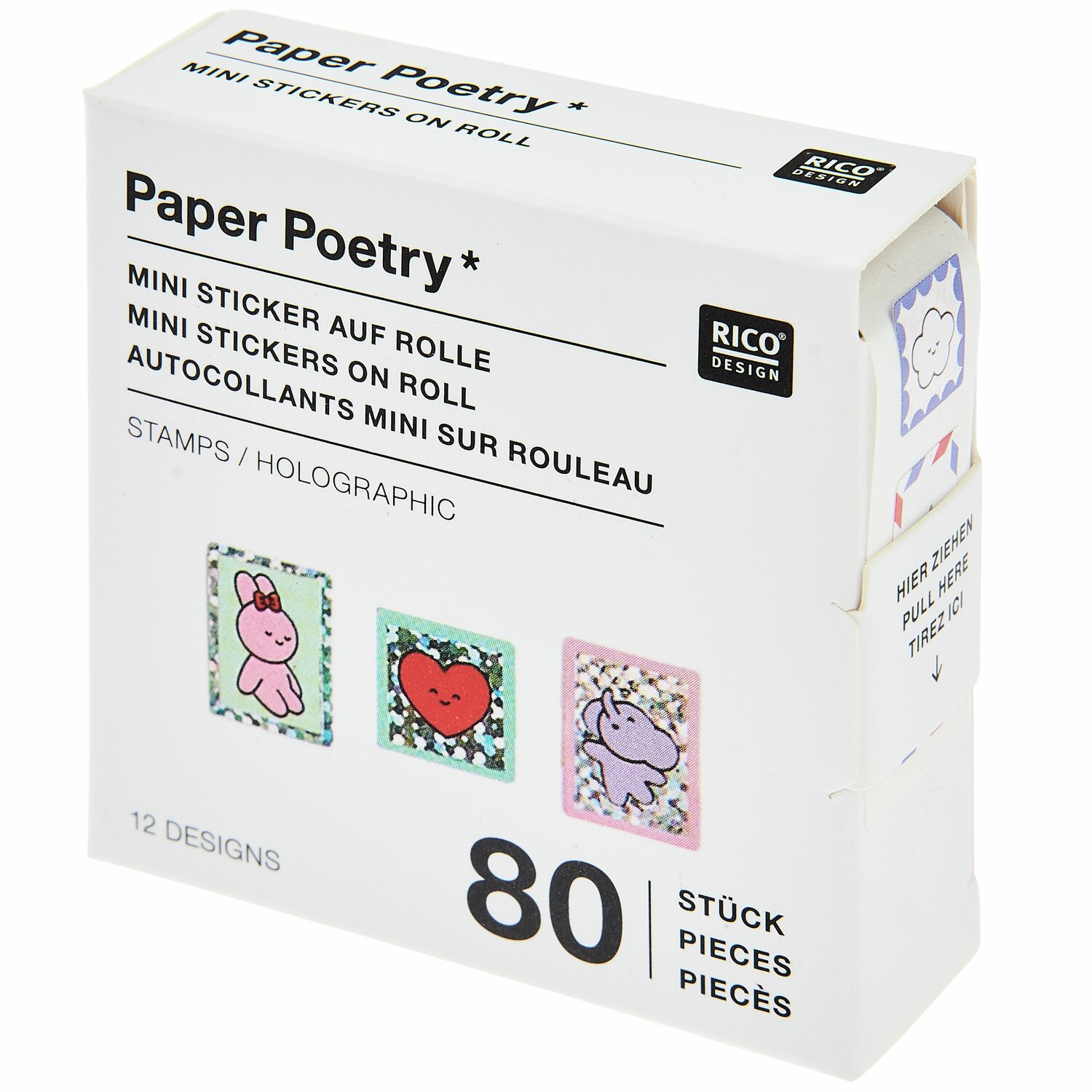 Paper Poetry Mini-Sticker Chingu Briefmarken 80 Stück 1x1cm von Rico Design