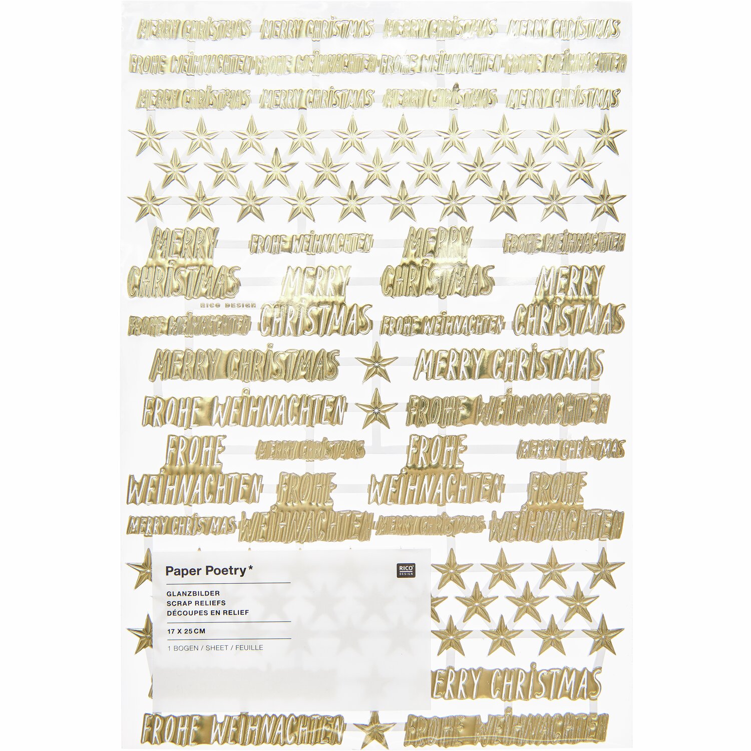 Paper Poetry Glanzbilder Handlettering 1 Blatt von Rico Design