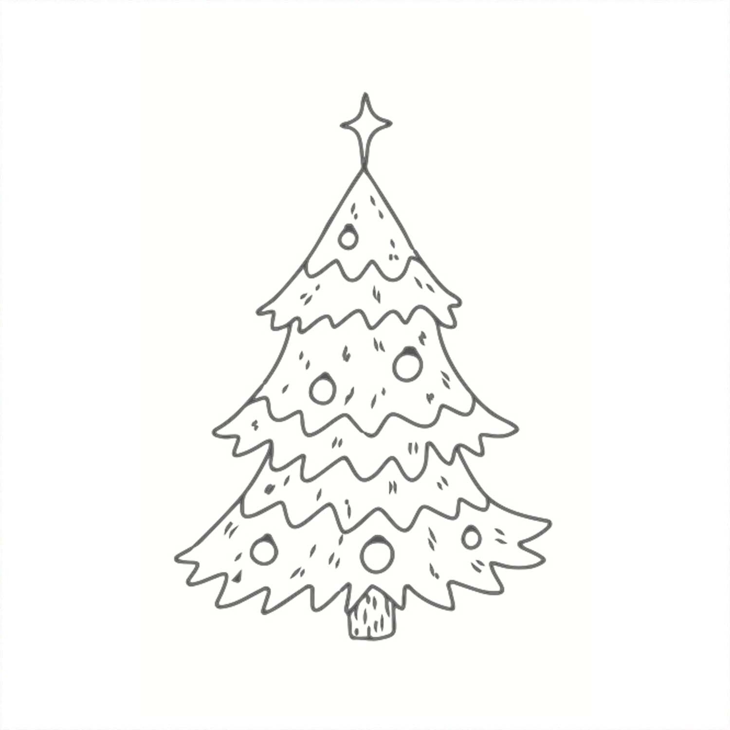 Stempel mit Tannenbaum-Motiv in Weiß, Größe 35x55mm. Produkt von May&Berry, zeigt die Vorderansicht eines stilisierten Weihnachtsbaums mit Stern an der Spitze. Ideal für kreative Projekte.