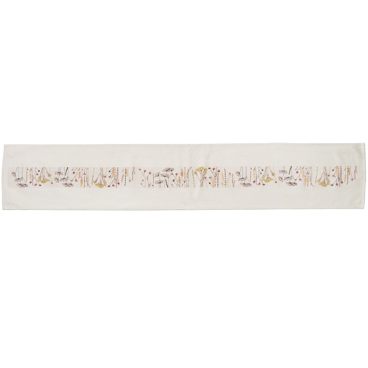 Stickpackung Gezählter Kreuzstich Tischband Blumen und Gräser von Rico Design