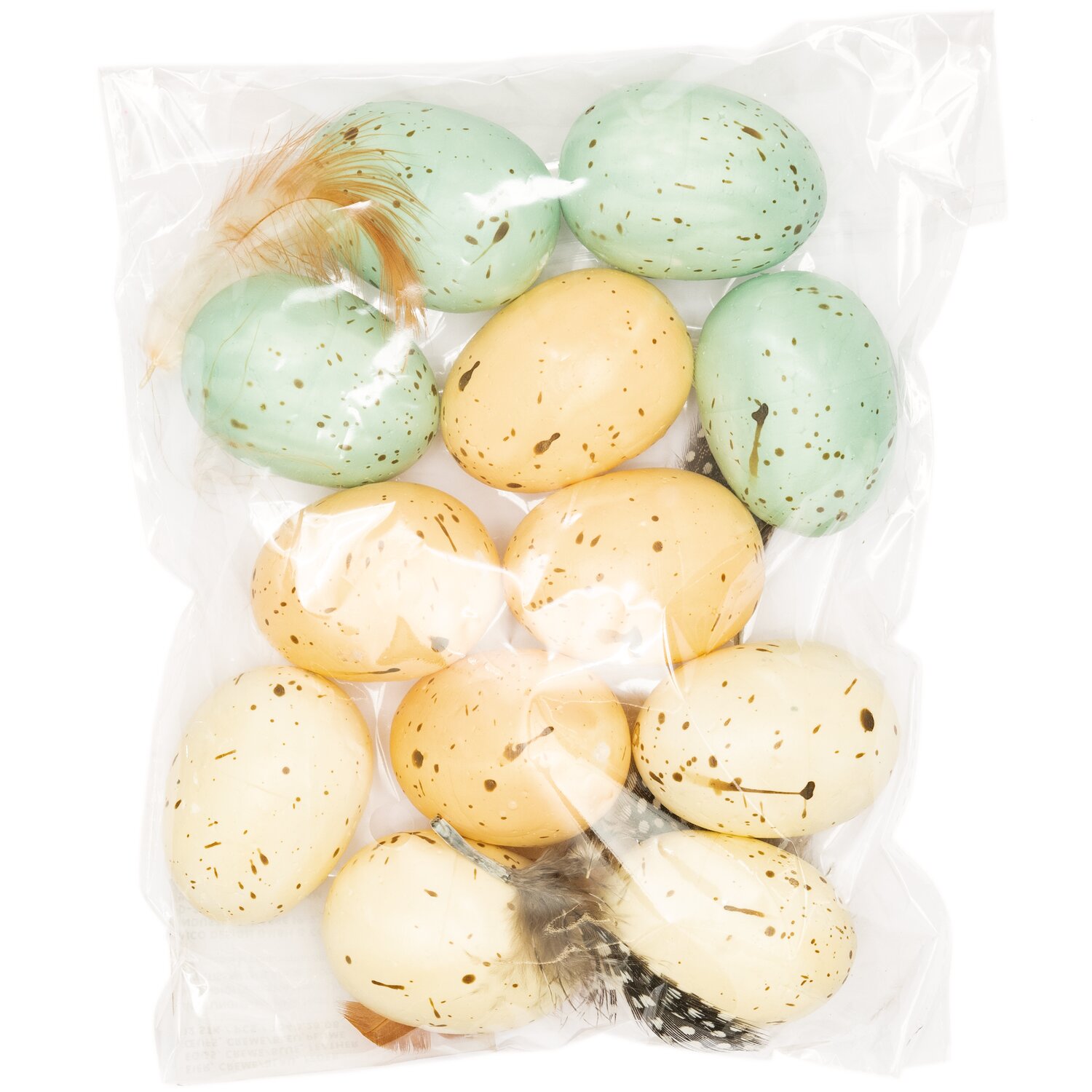 Eier und Federn creme-blau 5cm 12 Stück von Rico Design