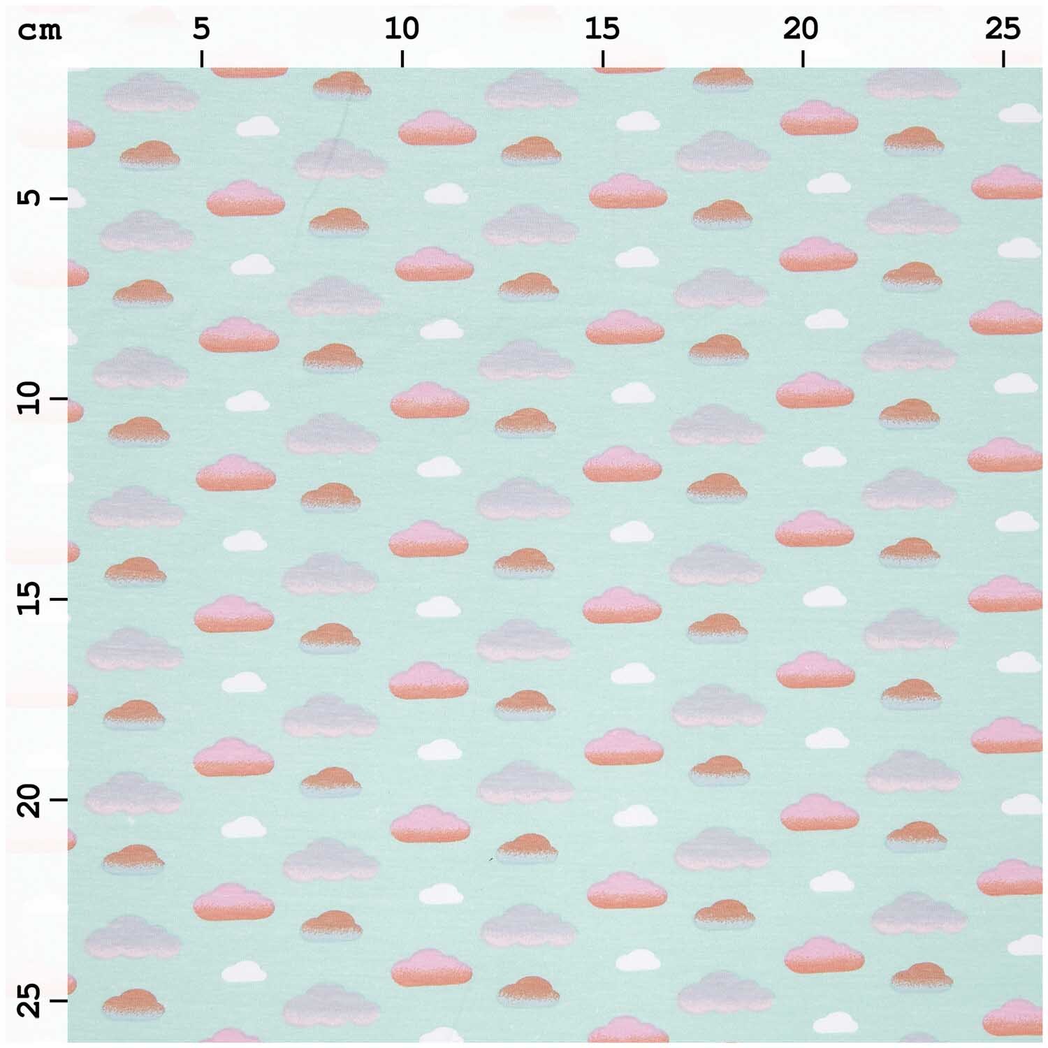 Jerseystoff Happy Baby Wolken mint 72x100cm Jerseystoff Happy Baby Wolken mint 72x100cm