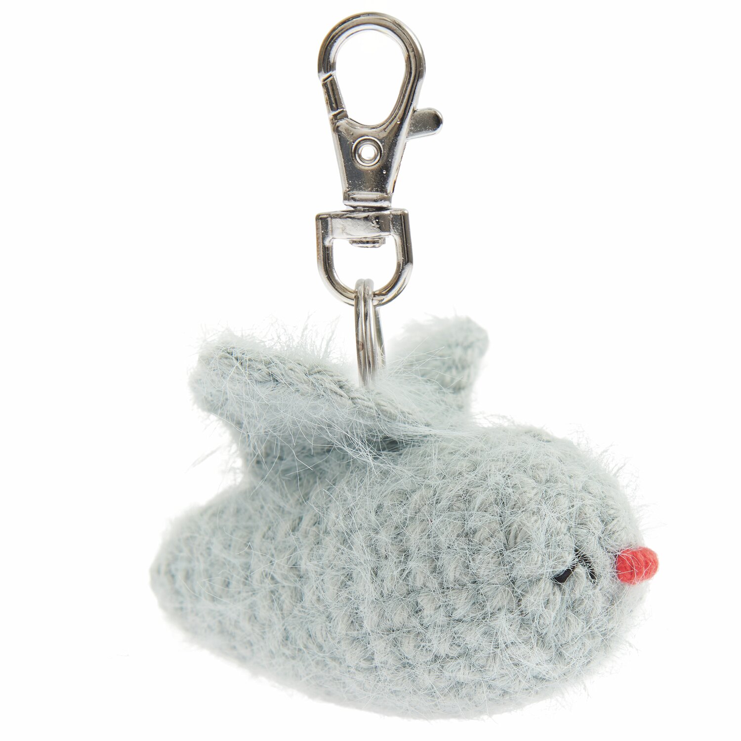 Ricorumi Häkelset Schlüsselanhänger - Chingu Sky: Flauschiger, hellblauer Anhänger mit Metallclip, ideal für Taschen und Schlüssel.