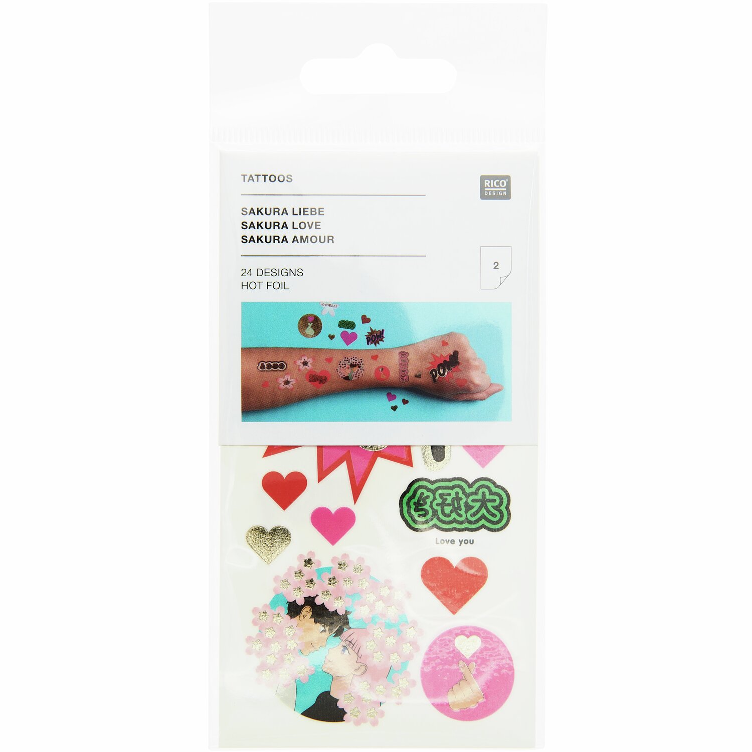 Tattoos Sakura Liebe 24-teilig von Rico Design