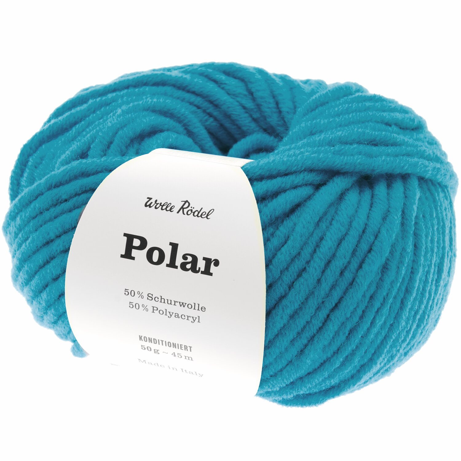 Polar 50g 45m Farbe Türkis von idee. Creativmarkt Polar Wolle in leuchtendem Türkis, 50g 45m, ideal für Strickprojekte. Marke: Wolle Rödel.