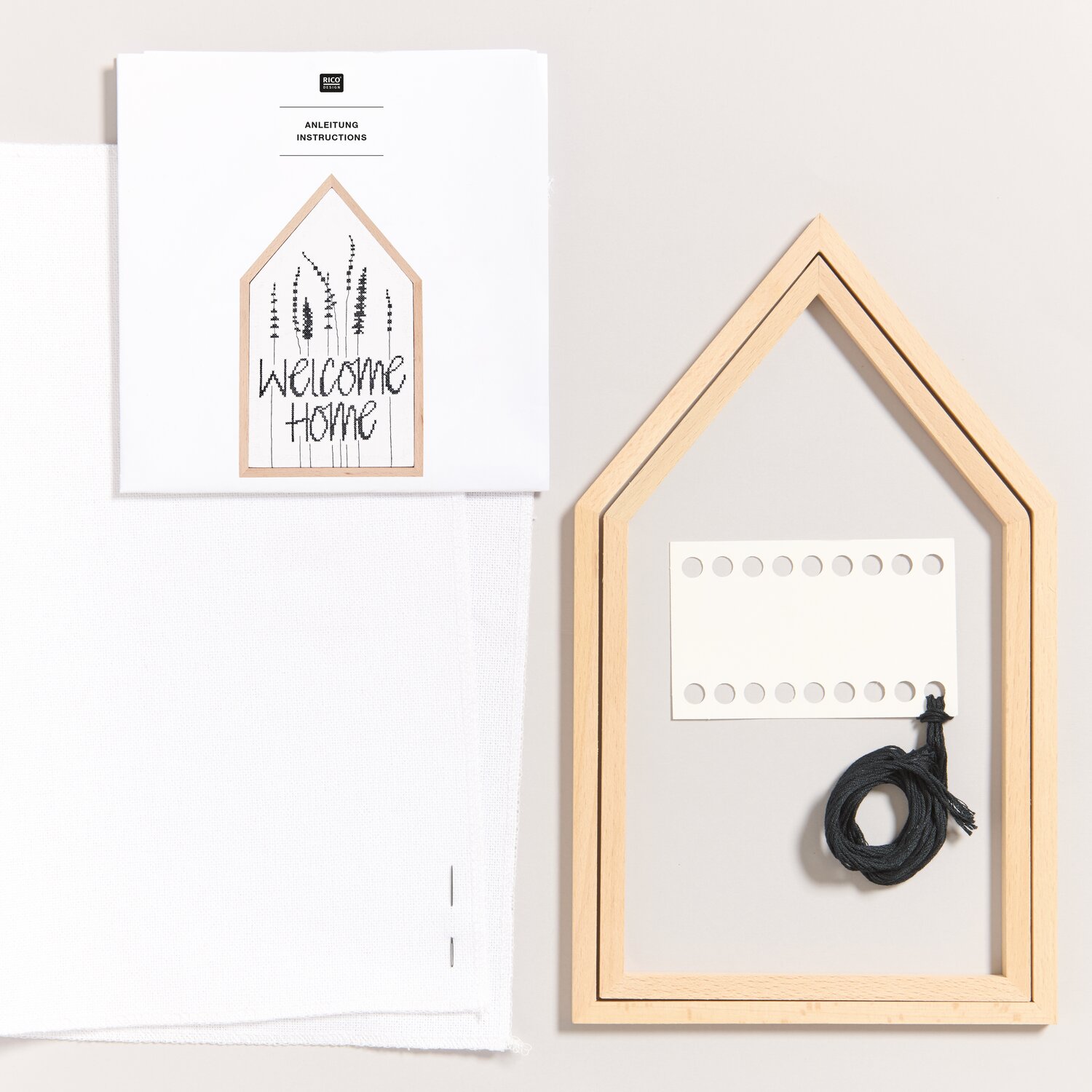 Stickpackung  Gezählter Kreuzstich Welcome Home Gräser 16x27cm von Rico Design