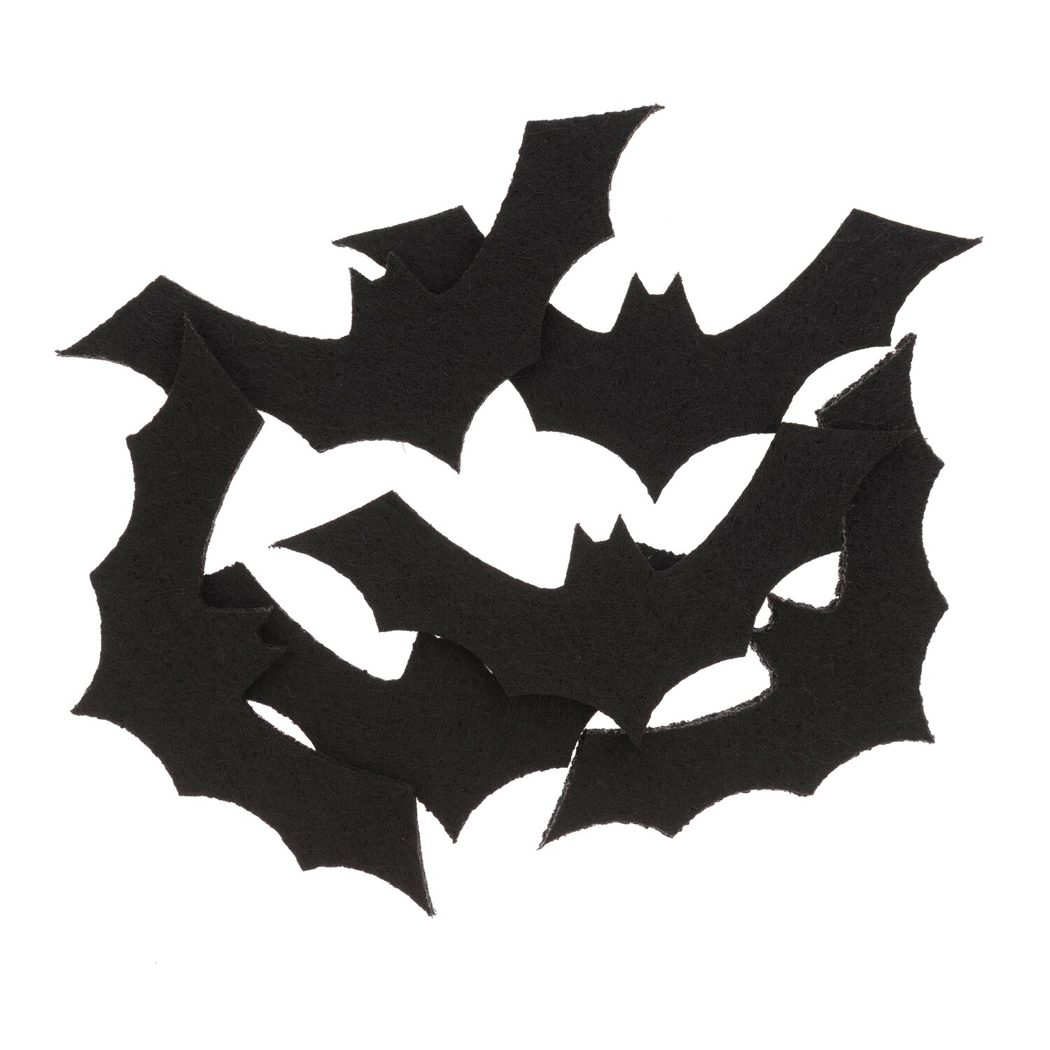 Filzstreu Fledermaus schwarz 6 Stück: Schwarze Filzfledermäuse von Rico Design, ideal für Dekorationen.