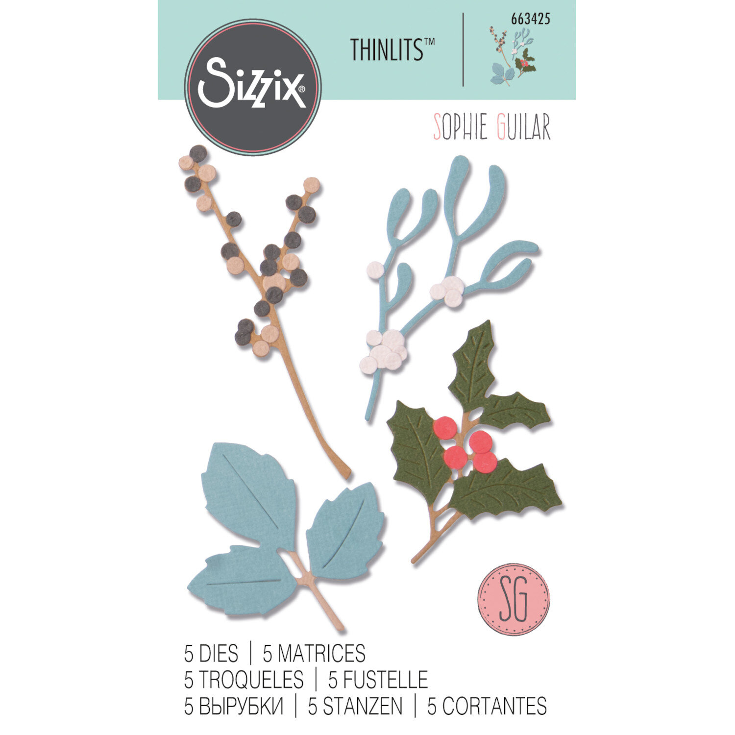 Thinlits Die 5PK Winter Leaves by Sophie Guilar von idee. Creativmarkt