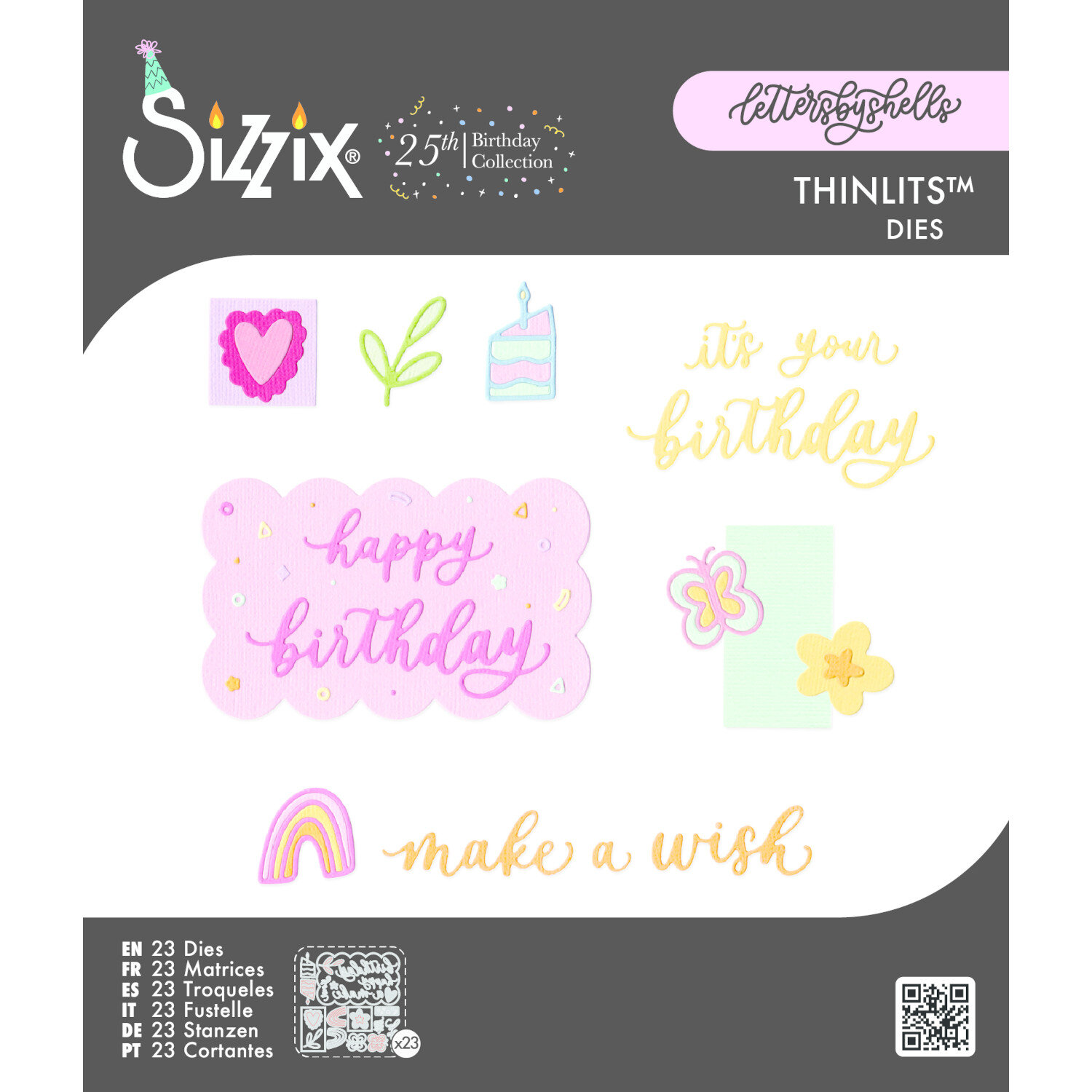 Sizzix Thinlits Die Set Birthday Doodles 23 Stück von Rico Design