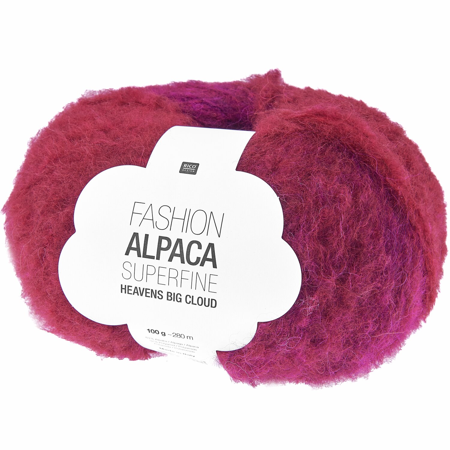 Fashion Alpaca Superfine Heavens Big Cloud 100g 280m Farbe Red Berries von Rico Design