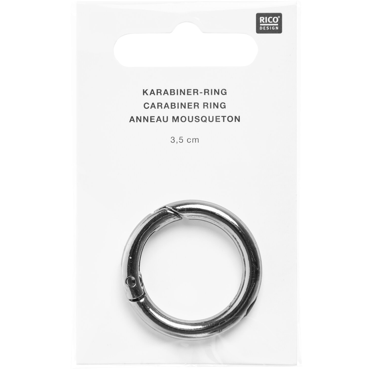 Karabiner-Ring Ø3,5cm Farbe Silber von Rico Design