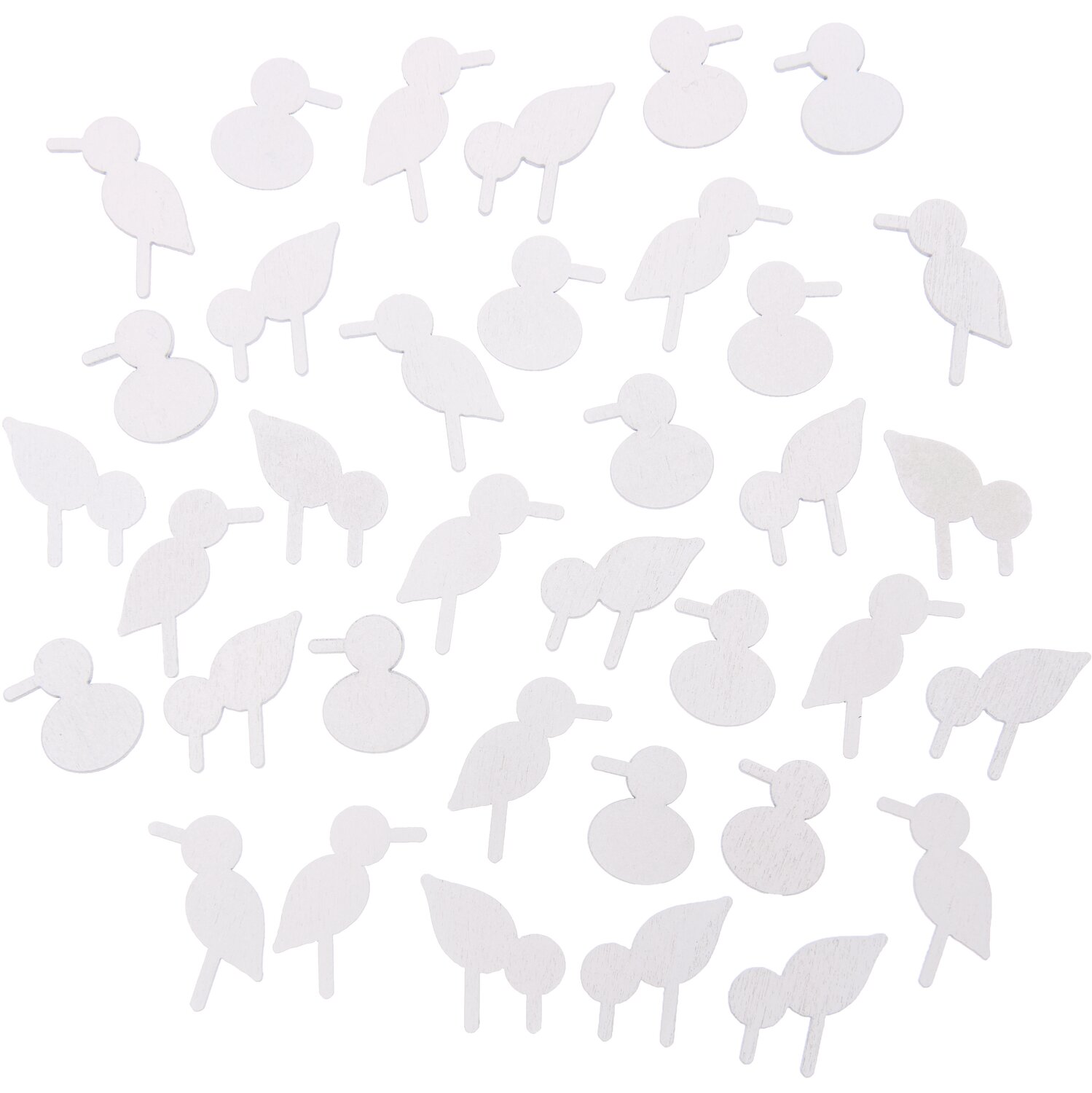 Holzstreu Möwe Mix weiß 36 Stück: Weiße Möwen-Streudeko von Rico Design, ideal für kreative Bastelprojekte.