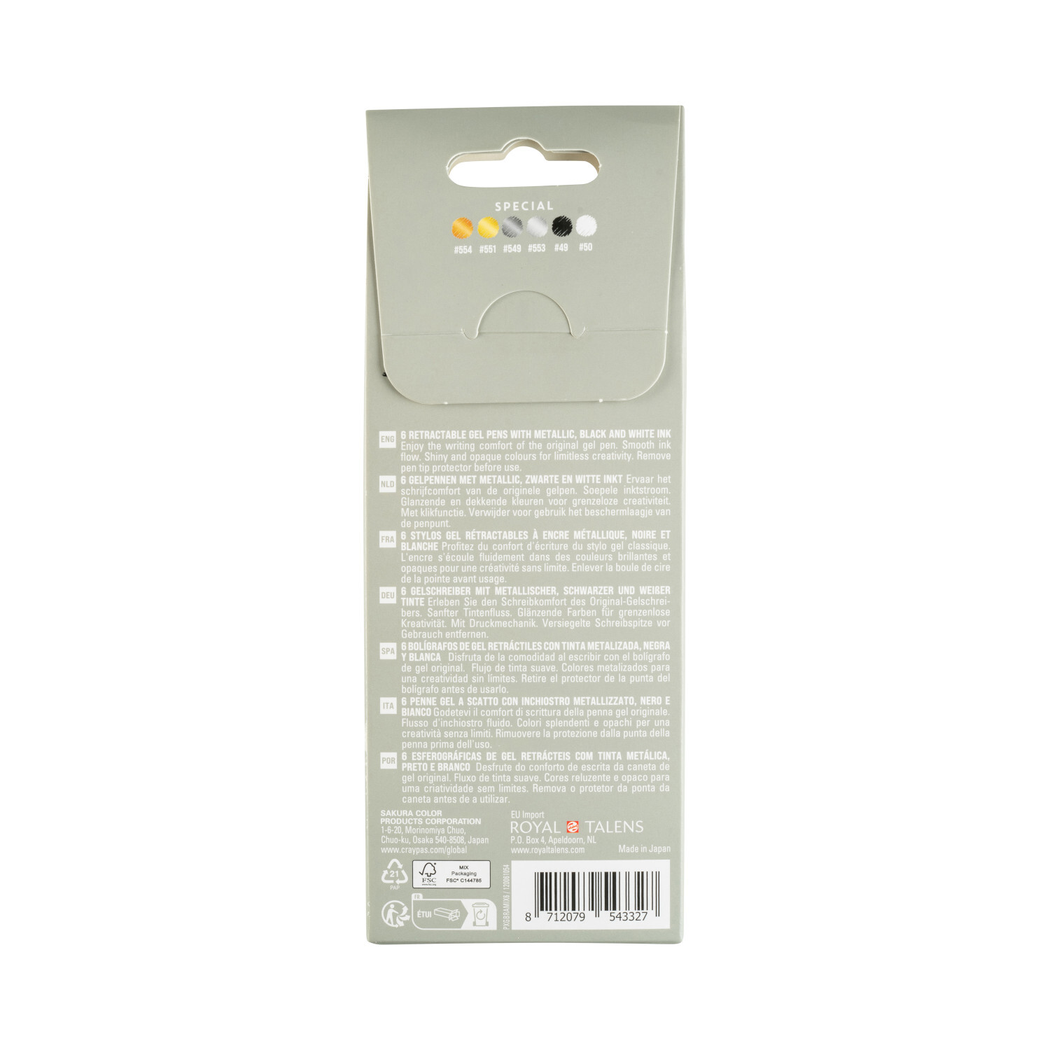 Gelly Roll Retractable Set Special 6 Stück von Royal Talens