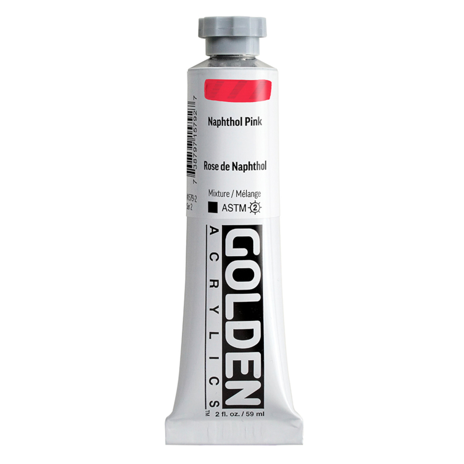 Golden Heavy Body Acrylfarbe, Naphthol Rosa, 59ml Tube. Ideal für Künstler, leuchtende Farbe.
