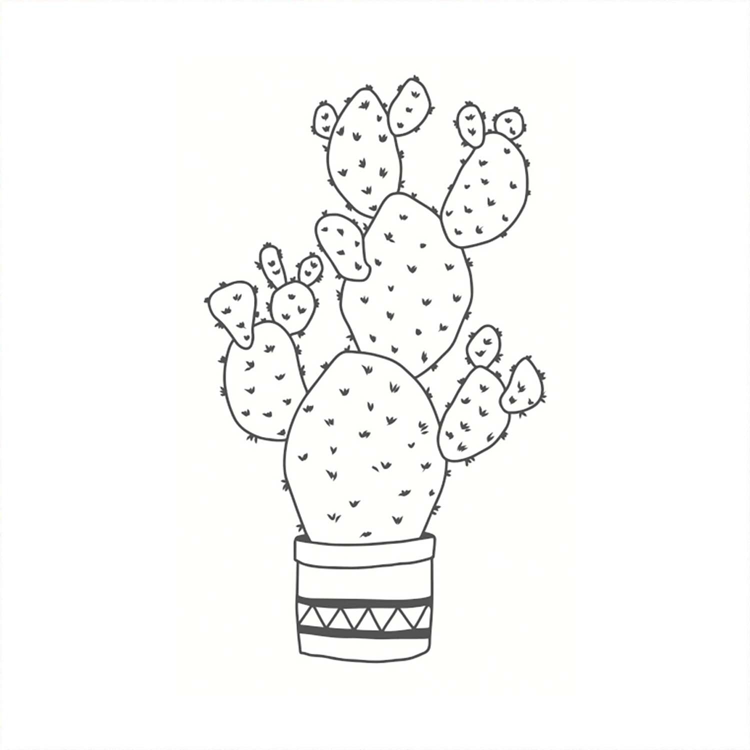 Stempel Kaktus weiß 35x55mm Stempel Kaktus weiß 35x55mm