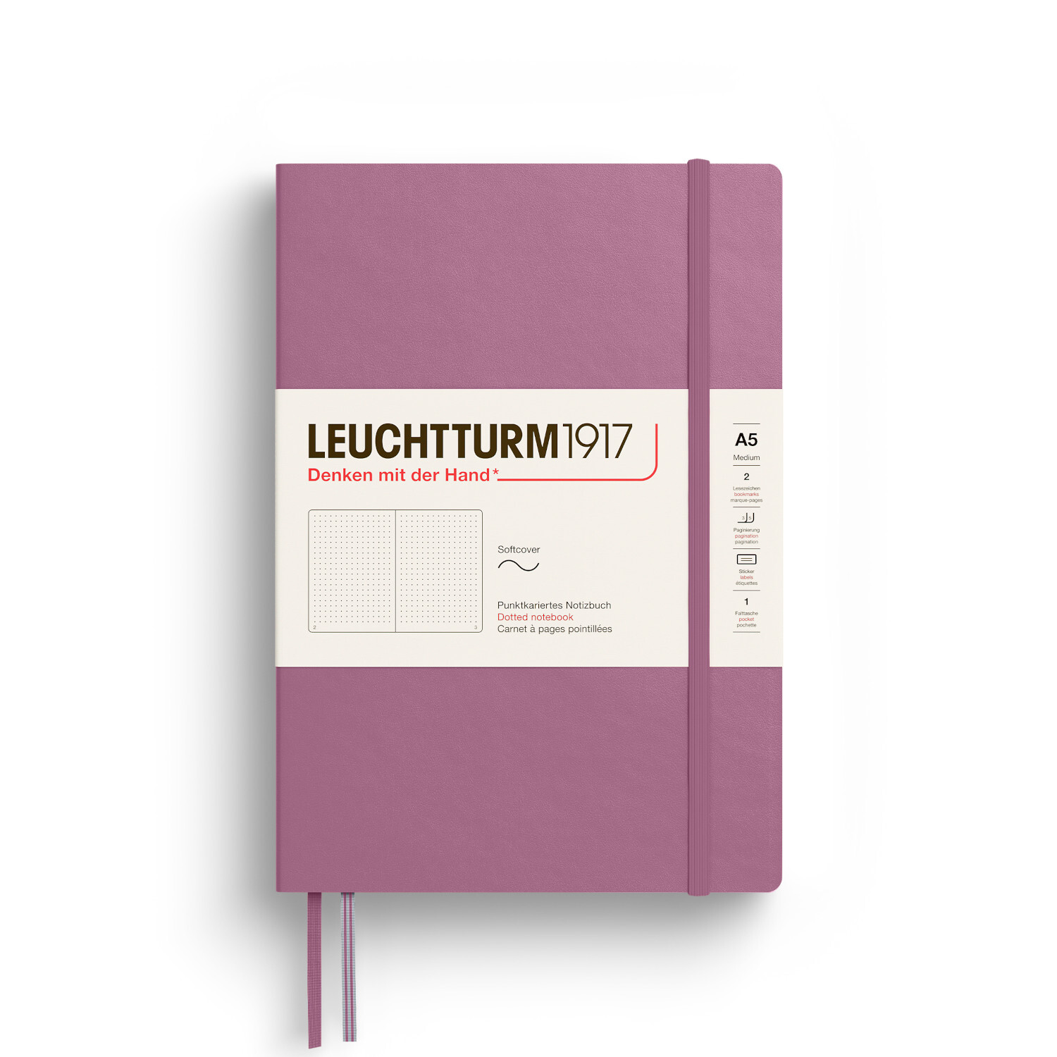 Notizbuch Medium dotted Softcover A5 Farbe Dusty Rose von Leuchtturm Gruppe 