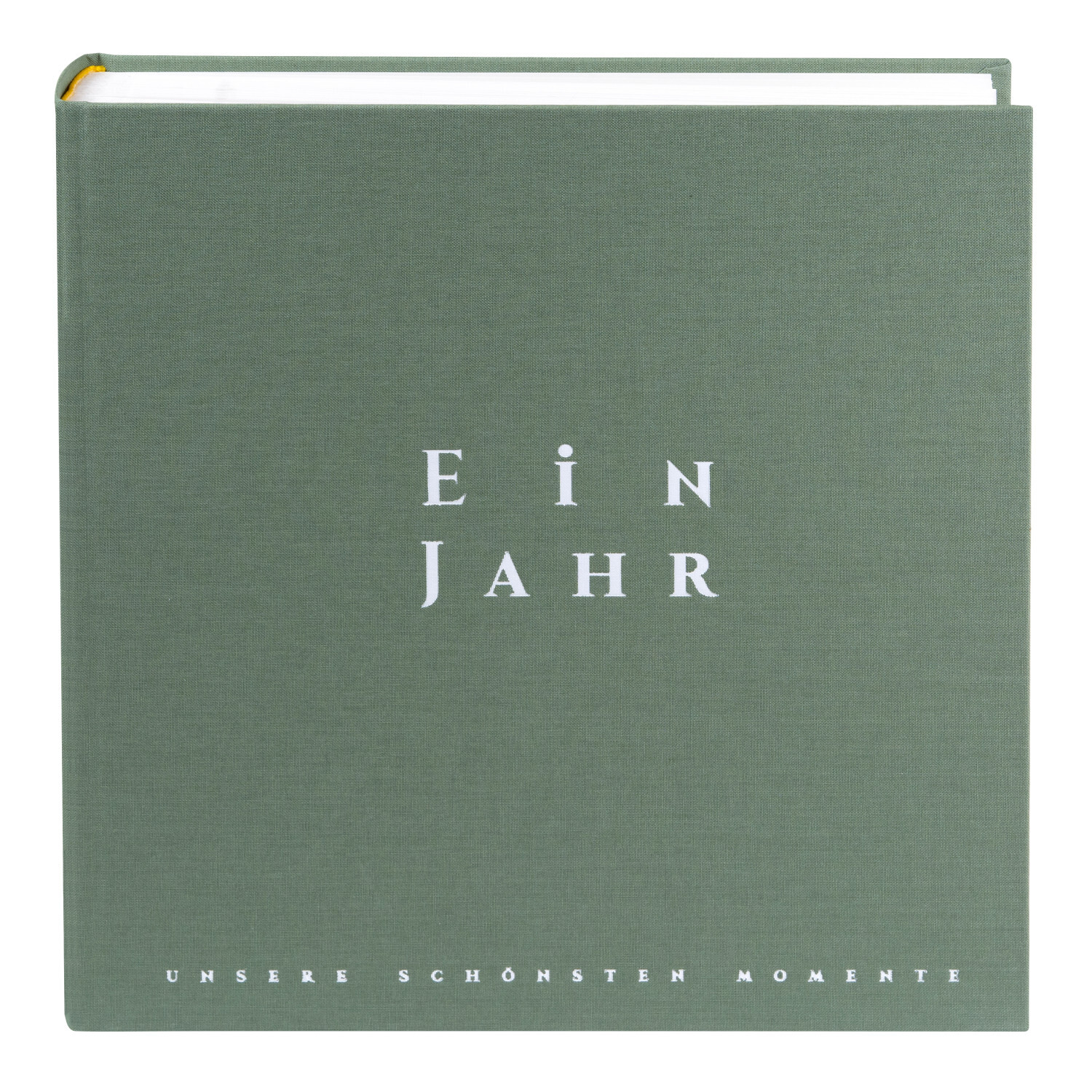 Fotoalbum ein Jahr: Elegantes Album in Artischocke, 30x31cm, für besondere Erinnerungen.