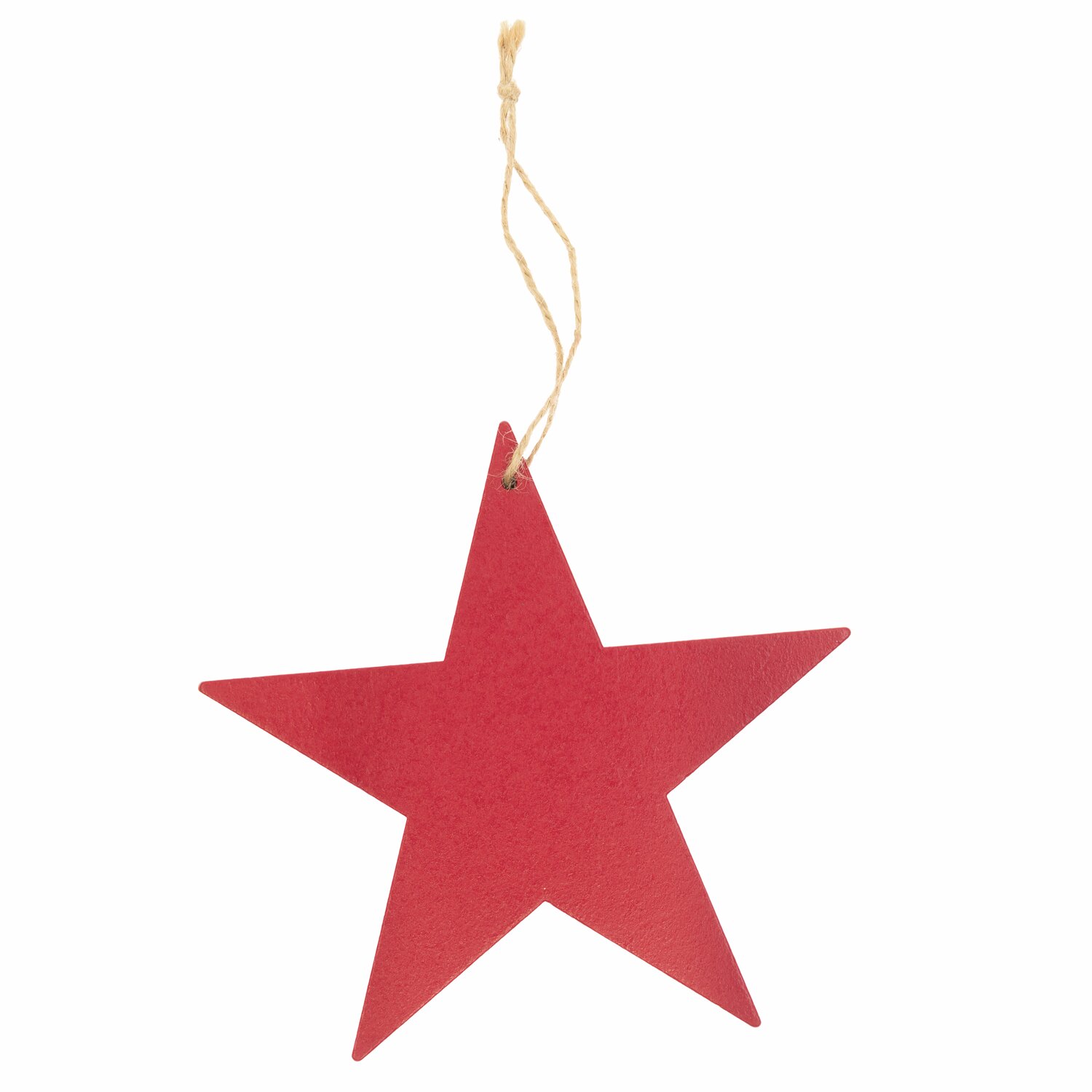 Holzhänger Stern: Roter Stern aus Holz mit Juteschnur von Rico Design, ideal für Dekorationen.