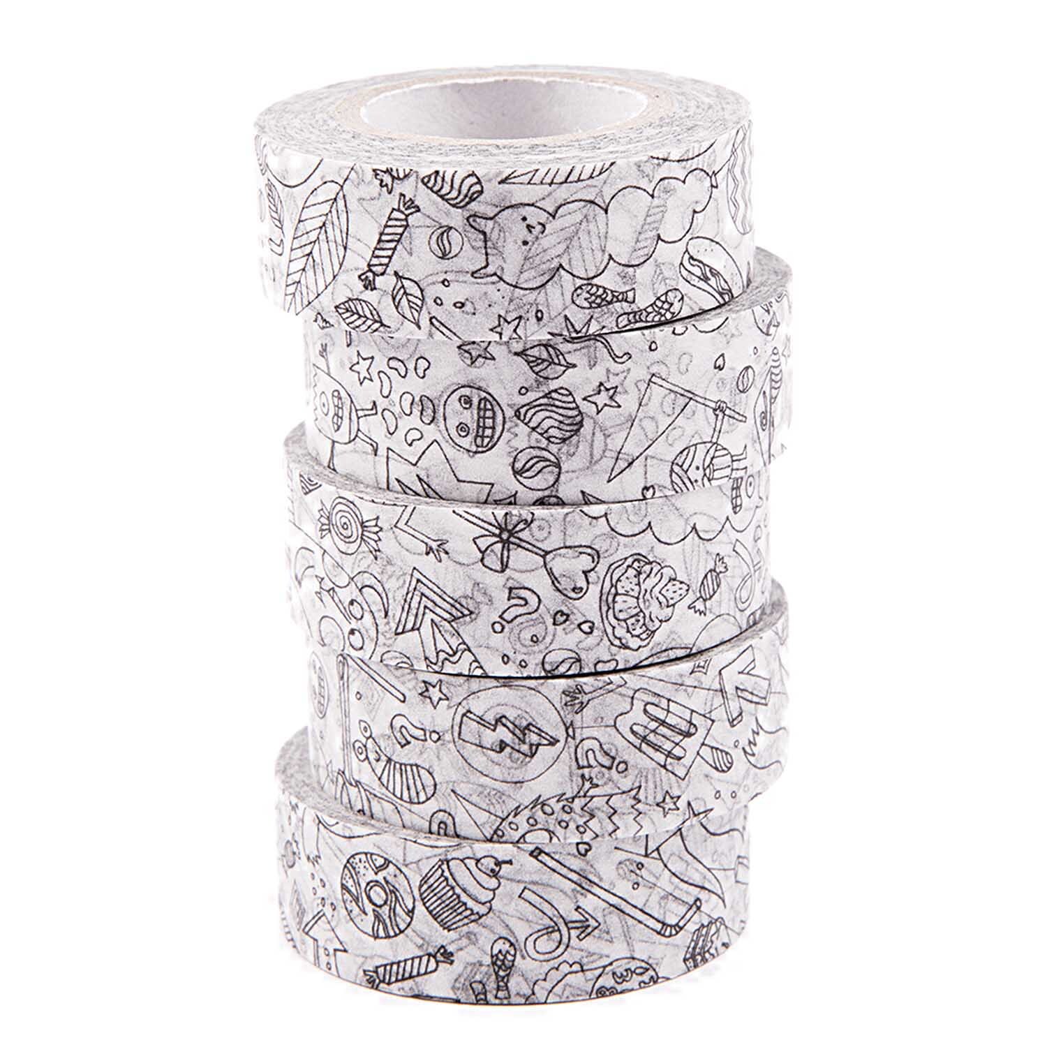 Paper Poetry Tape Set zum Ausmalen 1,5cmx10m 5 Stück Paper Poetry Tape Set zum Ausmalen 1,5cmx10m 5 Stück
