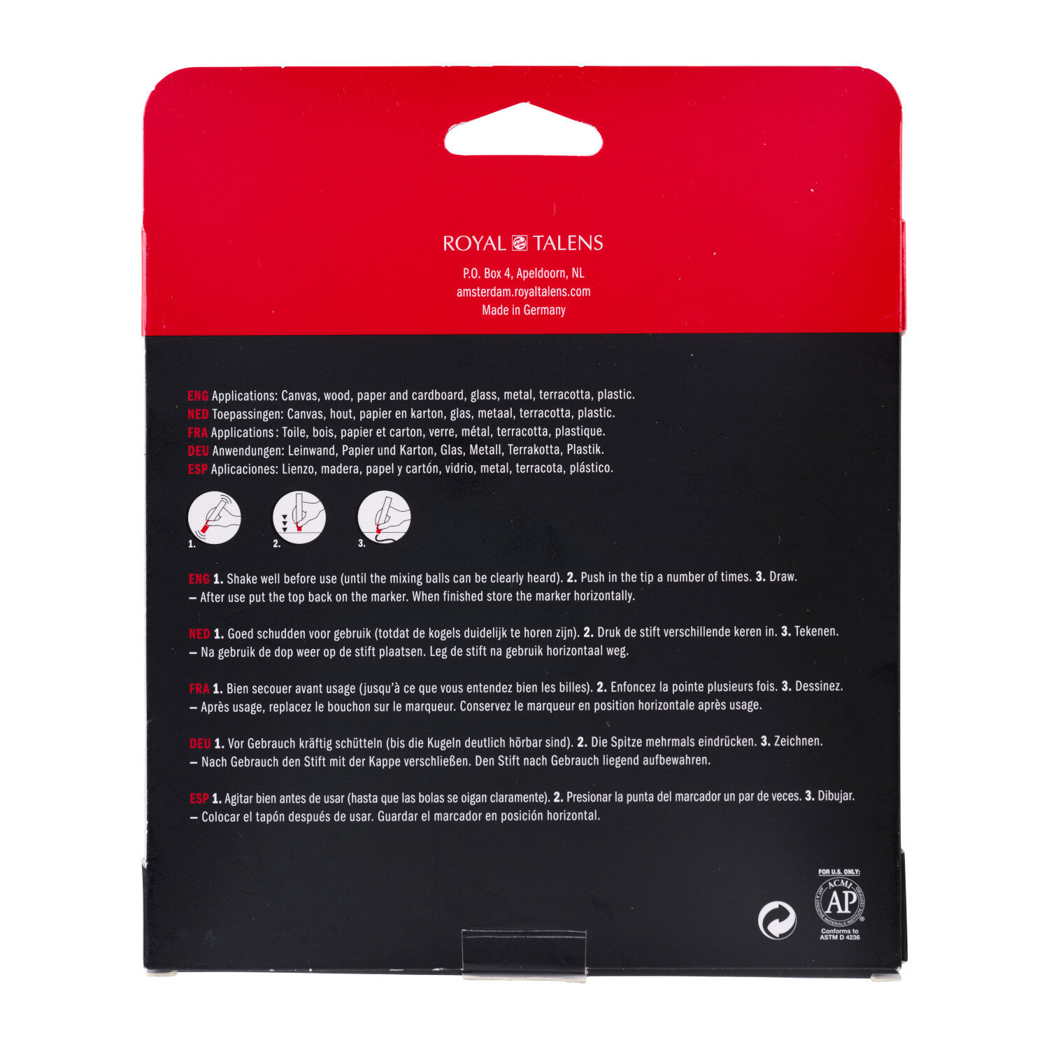 Acrylic Marker Set Basis 6 Stück von Royal Talens