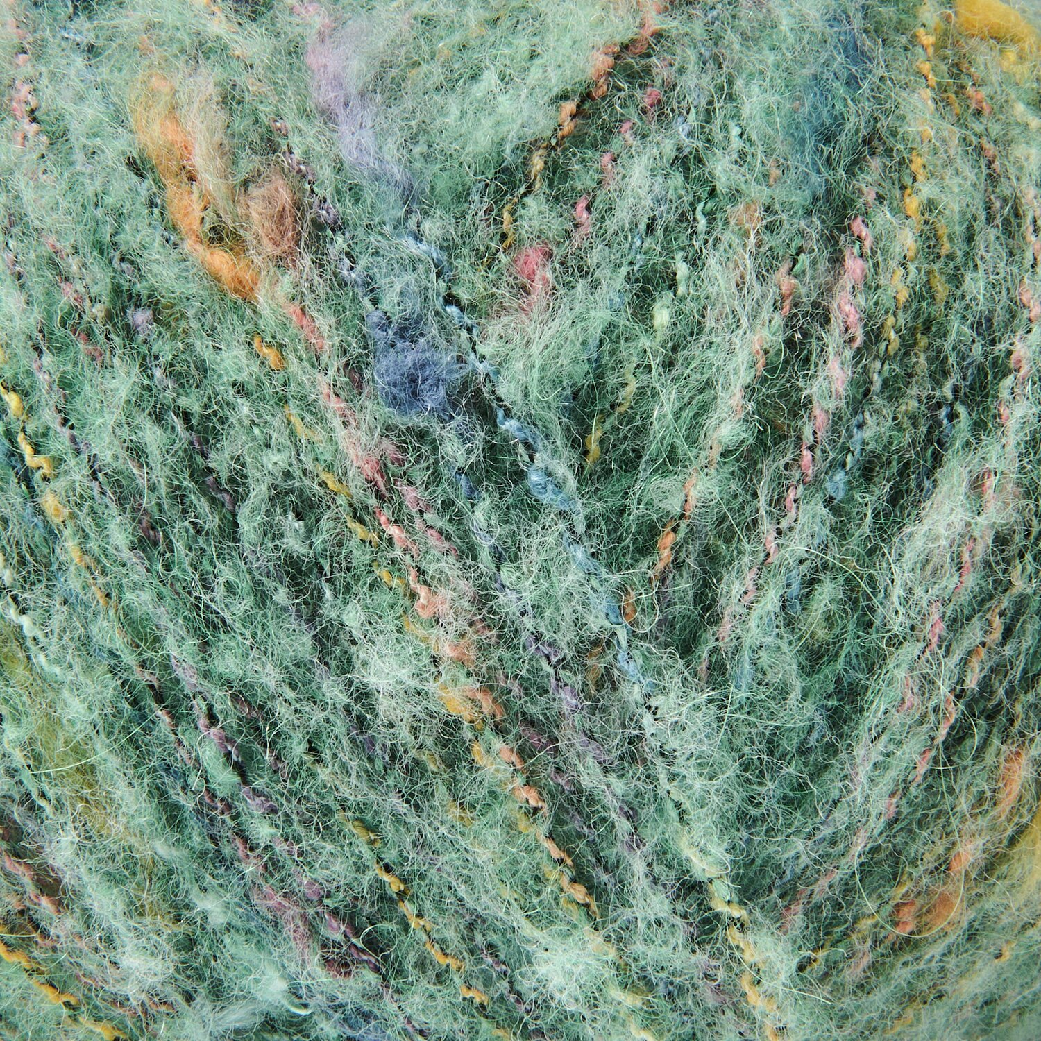 Fashion Cotton Alpaca Fun Neps, bunte Wolle mit grünen, gelben und rosa Akzenten, 50g 215m.