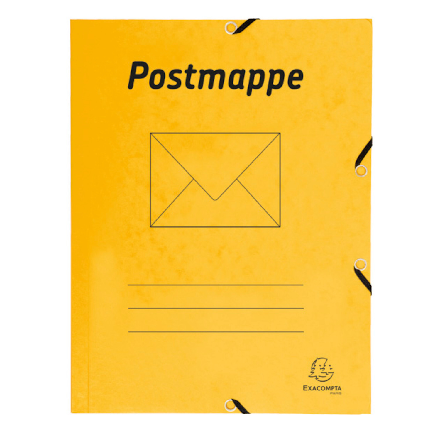 Postmappe mit Gummizug Gelb