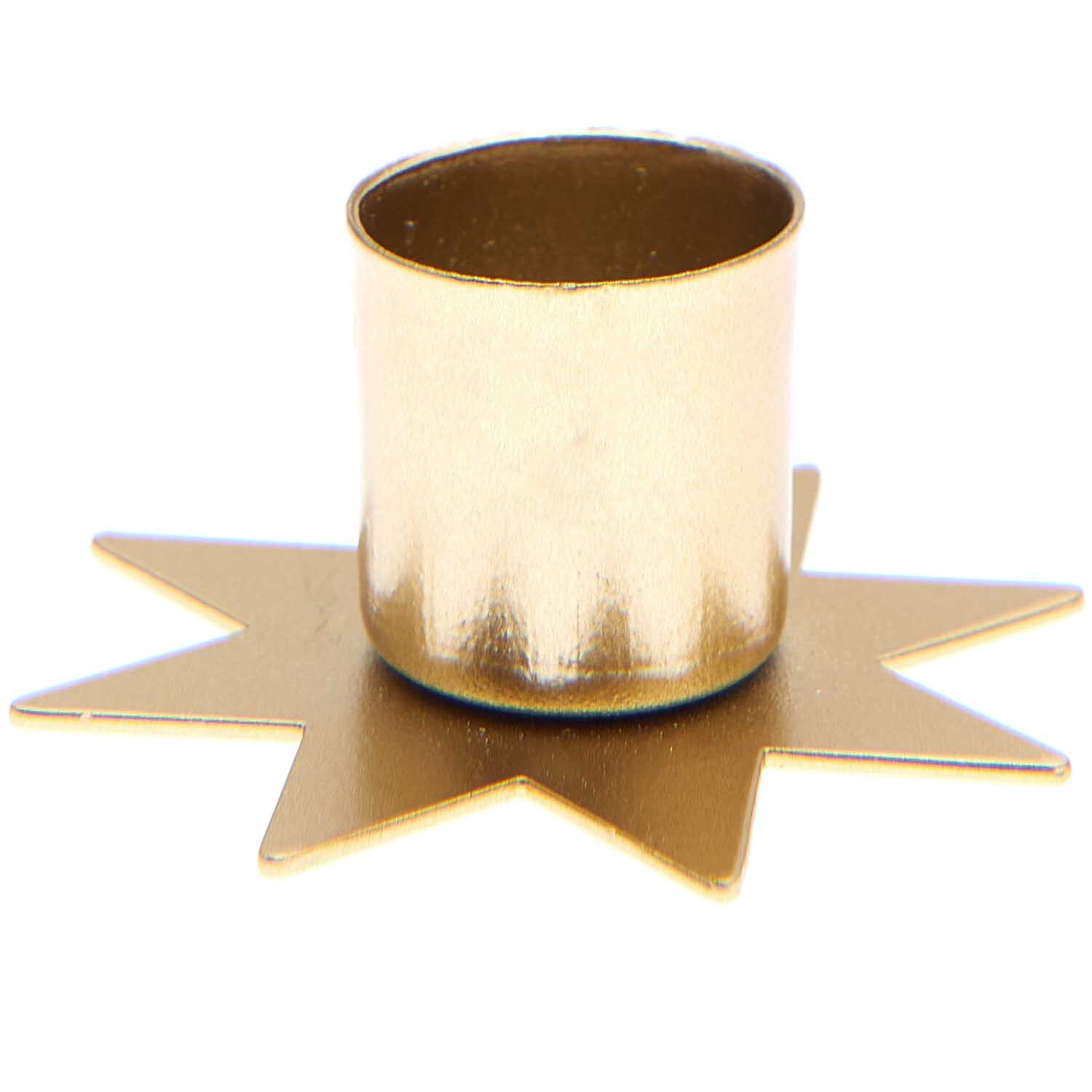 Metallkerzenhalter Stern gold 6x6x2,7cm Metallkerzenhalter Stern gold 6x6x2,7cm