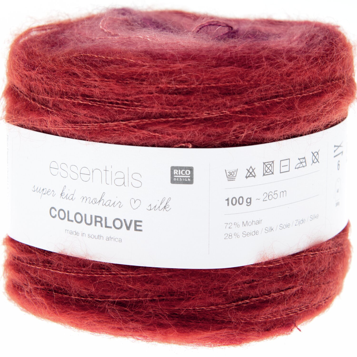 Essentials Super Kid Mohair Loves Silk Colourlove, Beere, 100g, 265m, von Rico Design.
