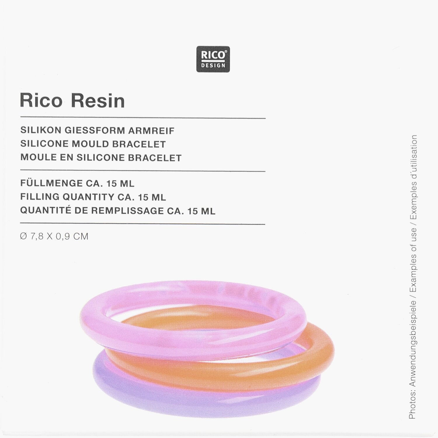 Silikon Gießform Armreif  Ø7,8x0,9cm von Rico Design