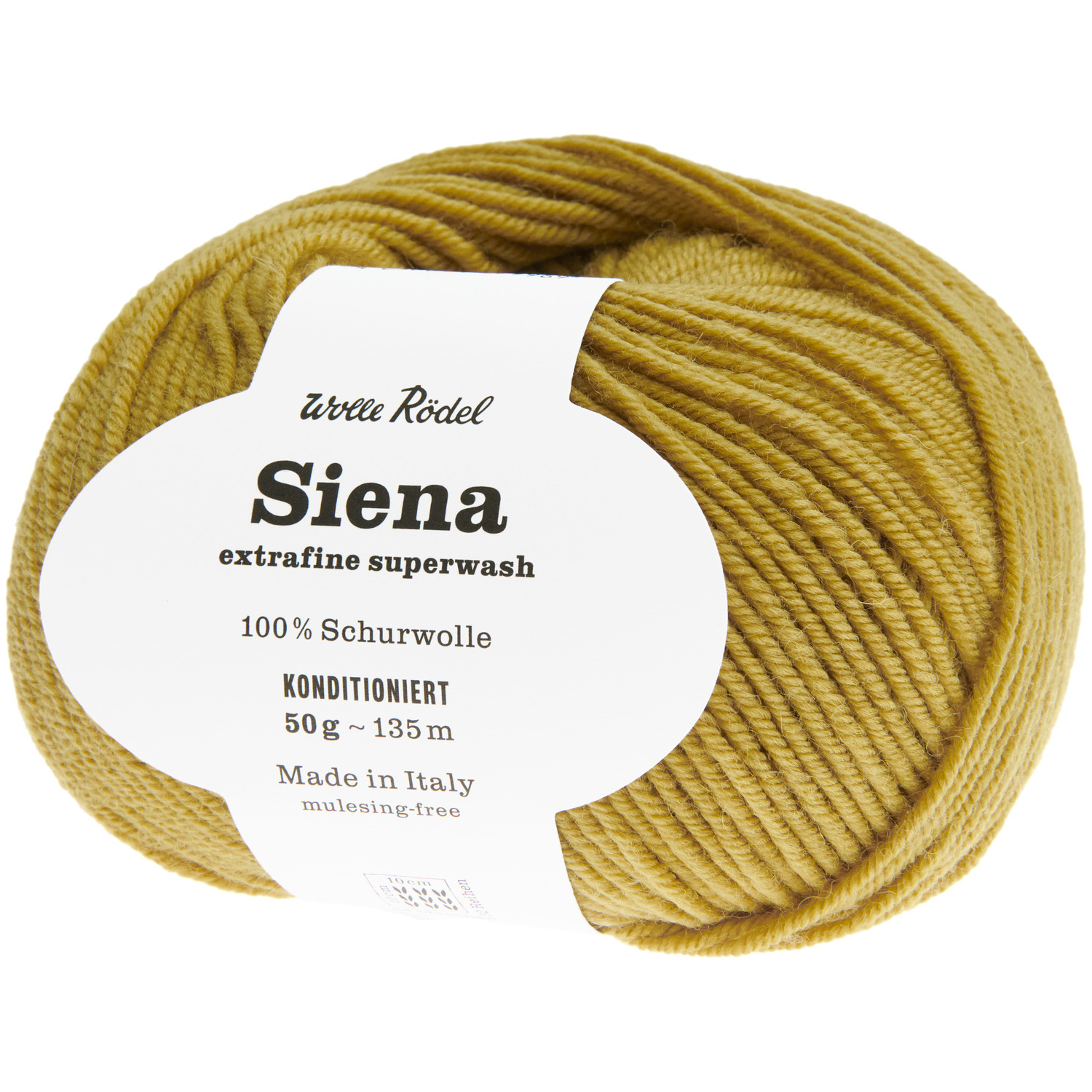 Siena 50g 135m Farbe Senf von idee. Creativmarkt Siena Wolle in Senf von Wolle Rödel, 50g Knäuel, 135m, extrafeine Schurwolle, ideal zum Stricken.