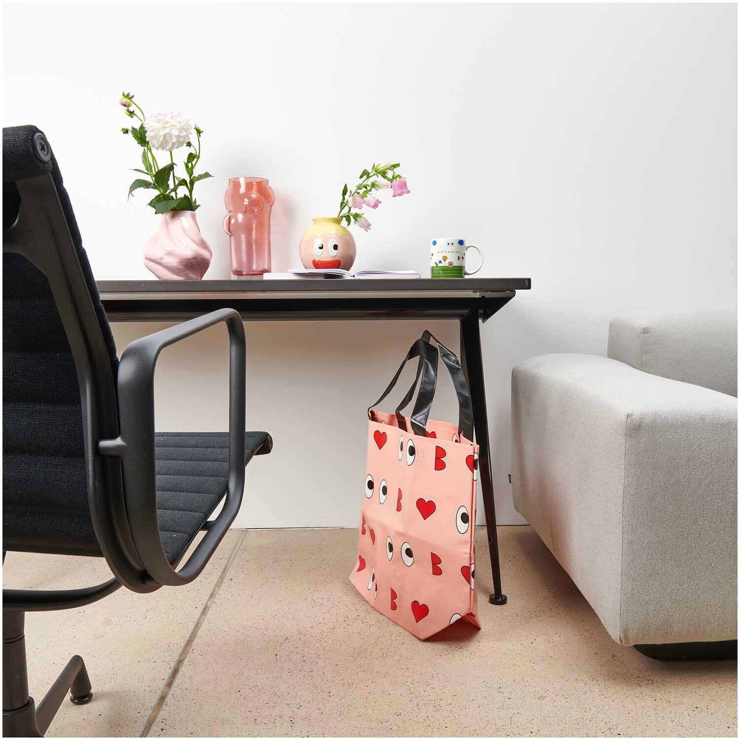 Rico Design x Redfries Shopper Liebe rosa 54x43x20cm Rico Design x Redfries Shopper Liebe rosa 54x43x20cm