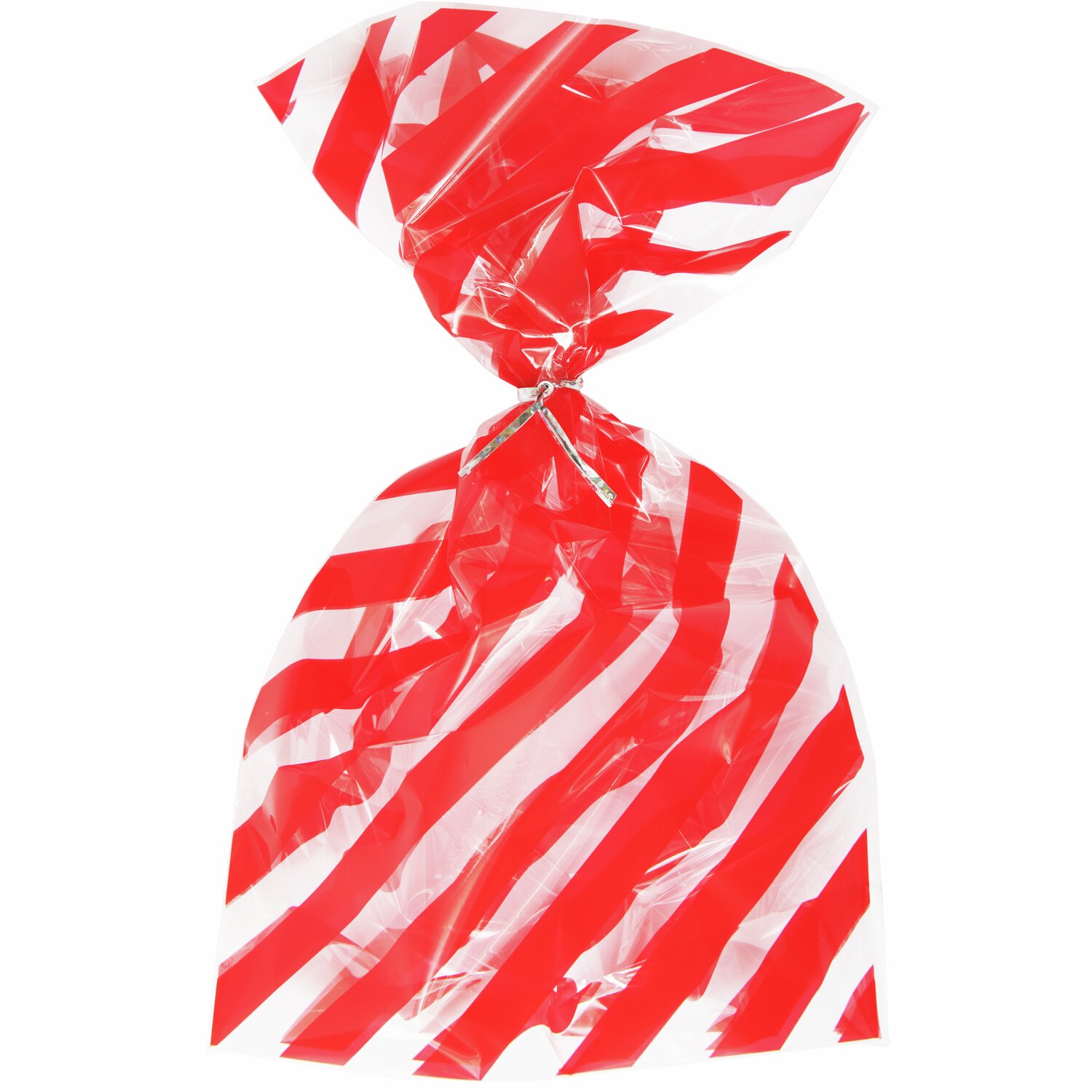 Kekstüten Rote Streifen, 10 Stück, von Rico Design. Transparente Tüten mit roten Streifen.