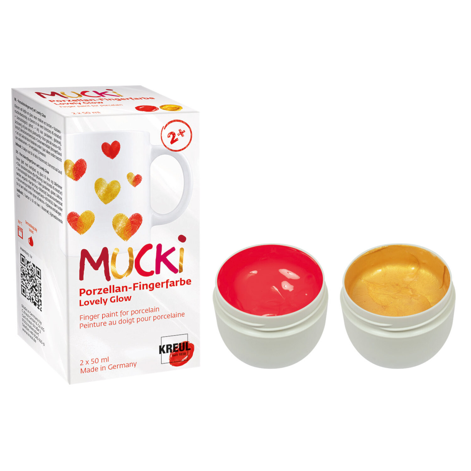 MUCKI Porzellan-Fingerfarbe Set Lovely Glow 2x50ml von C.Kreul 
