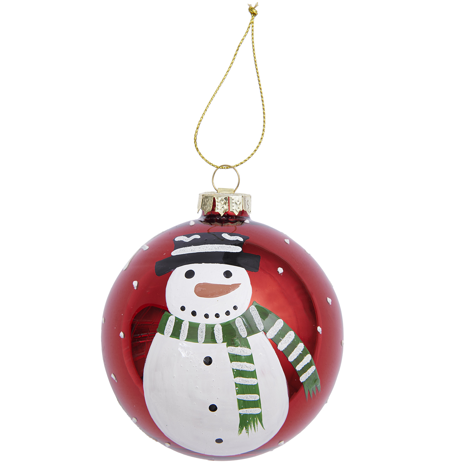 Glaskugel Schneemann handbemalt rot 8cm von Rico Design Glaskugel Schneemann handbemalt rot 8cm von Rico Design