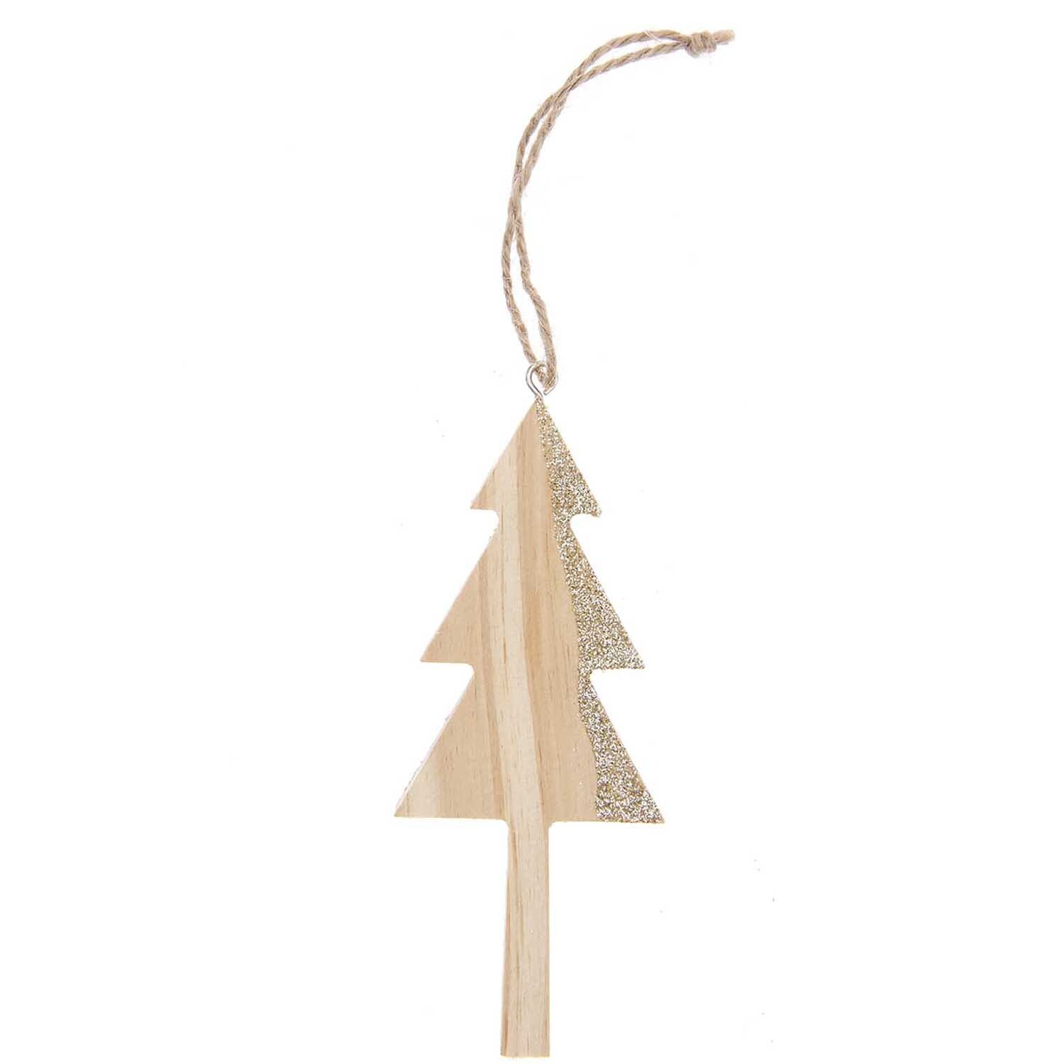 Holzhänger Tannenbaum natur-gold von Rico Design