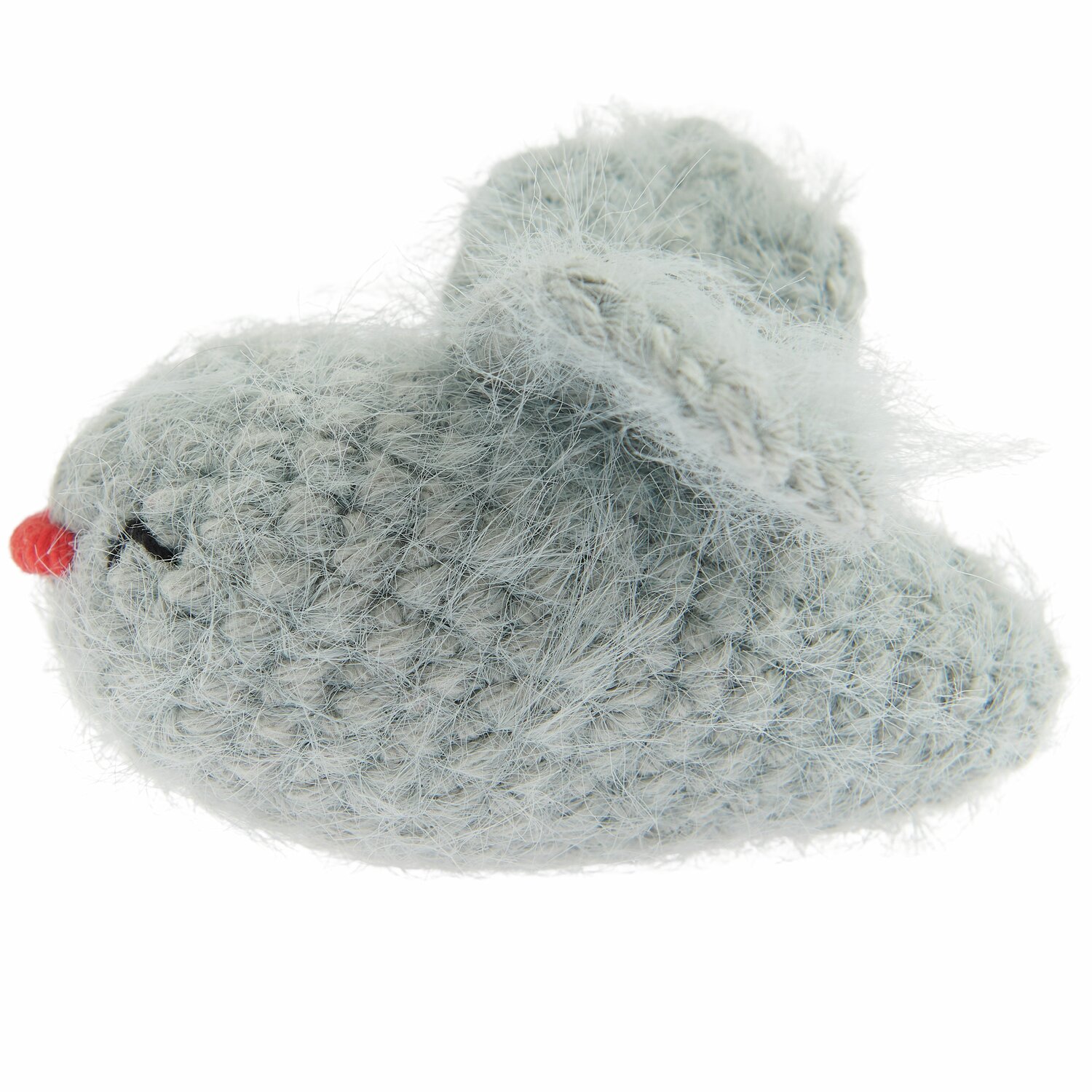 Ricorumi Häkelset Schlüsselanhänger - Chingu Sky: Flauschiger, hellblauer Häkelanhänger in Tierform mit roter Nase, ideal für kreative Projekte.