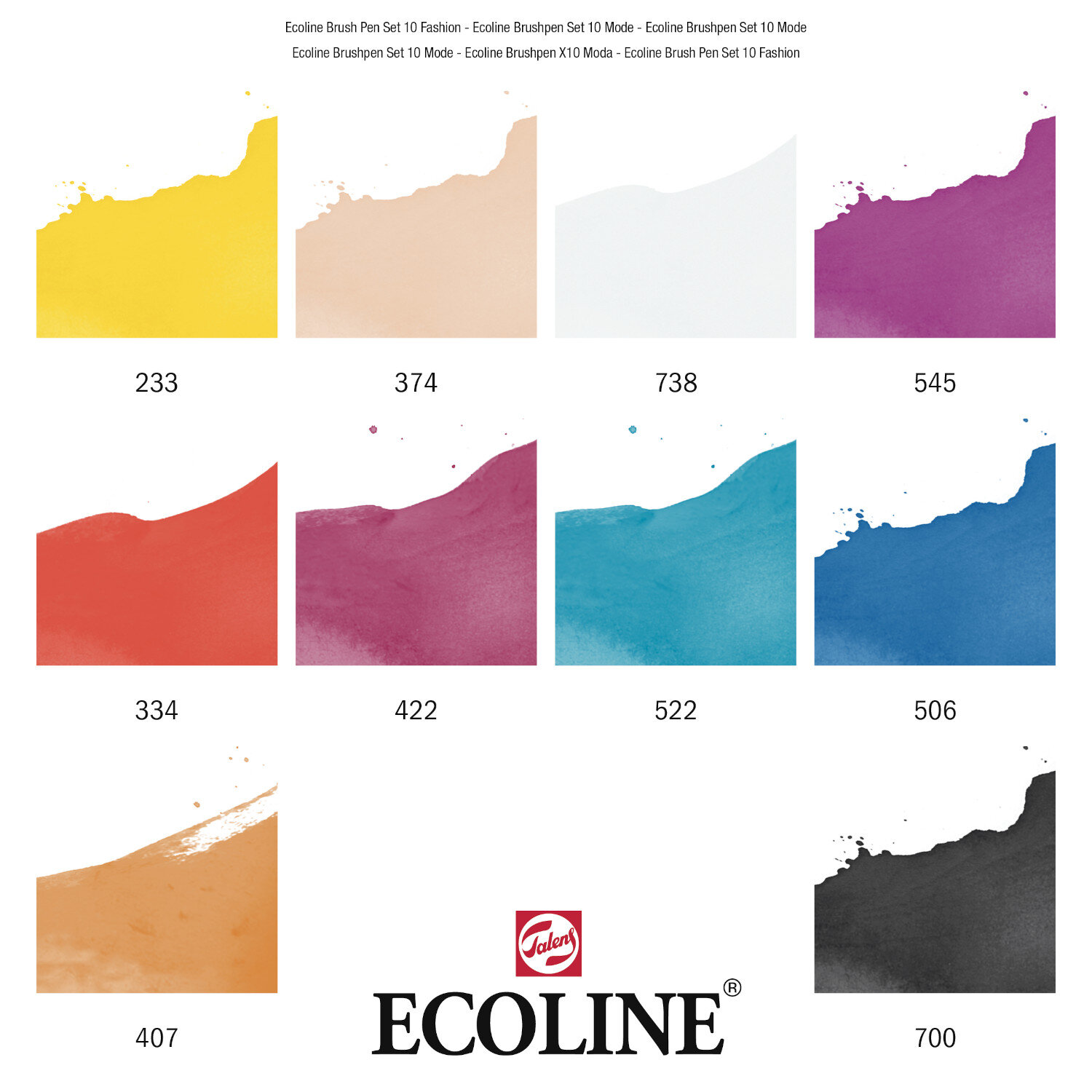Brush Pen Set 10 Stück Farbe Mode von Royal Talens