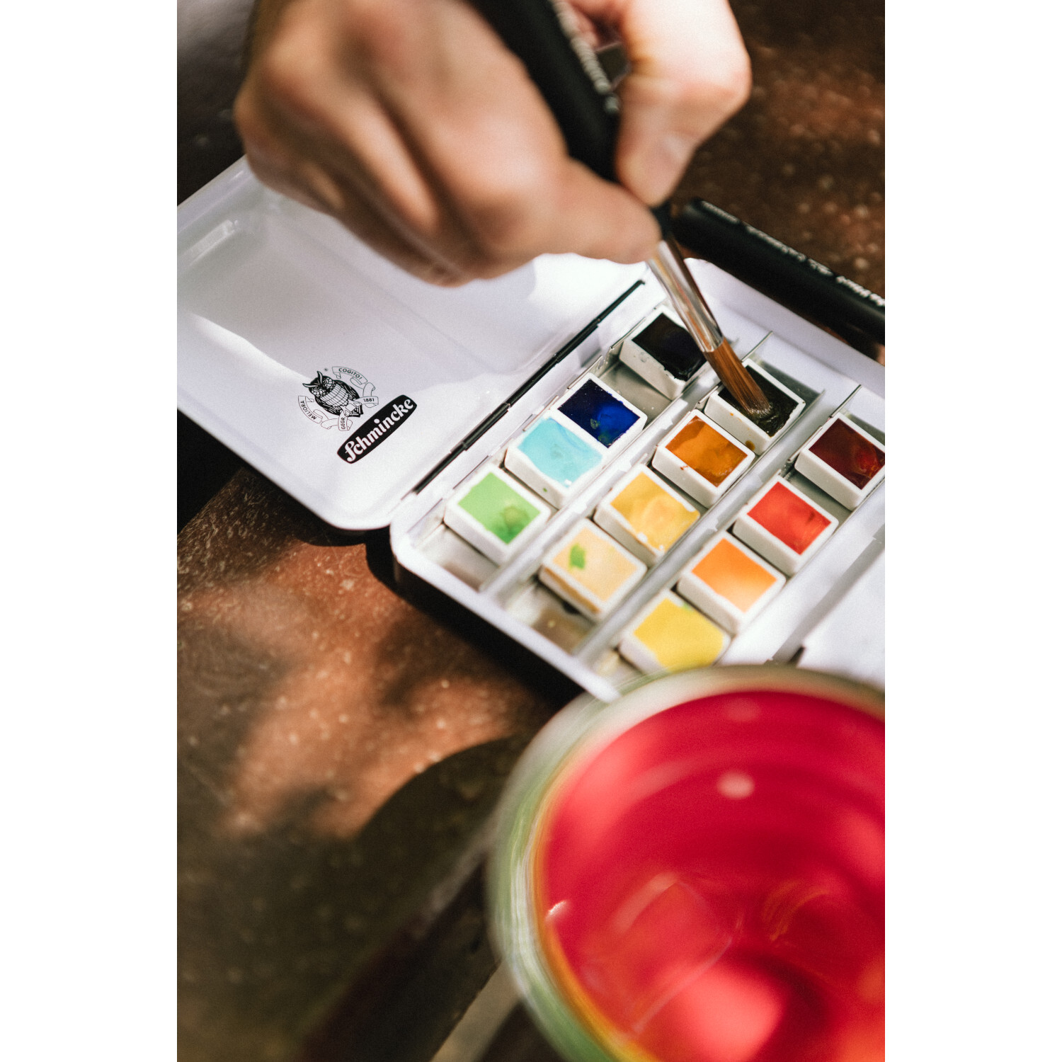 Horadam Aquarell Felix Scheinberger Aquarellfarben, 12-teilig, Schmincke, mit Pinsel in Farbkasten.