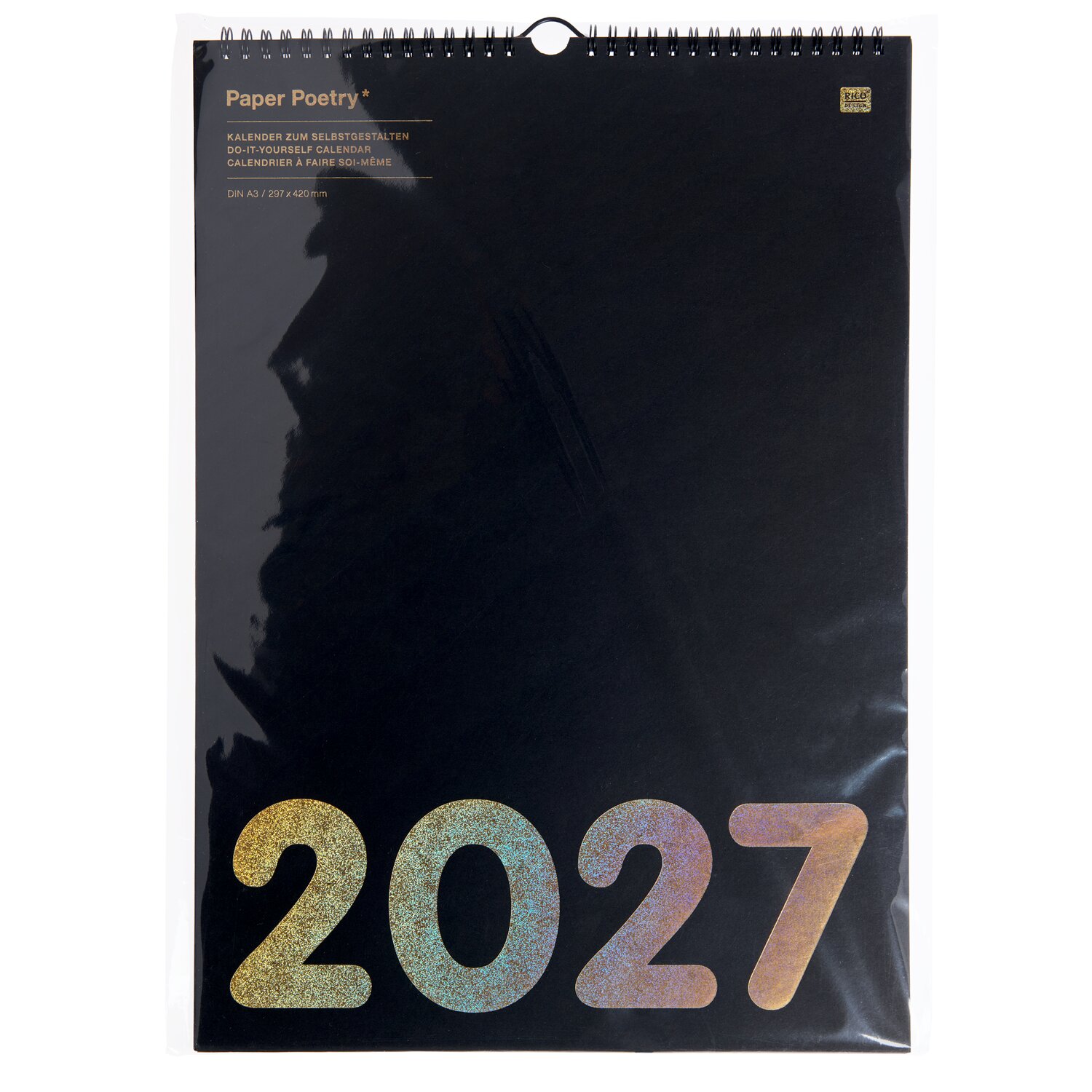 Paper Poetry Bastelkalender 2027 A3 Farbe Schwarz von Rico Design