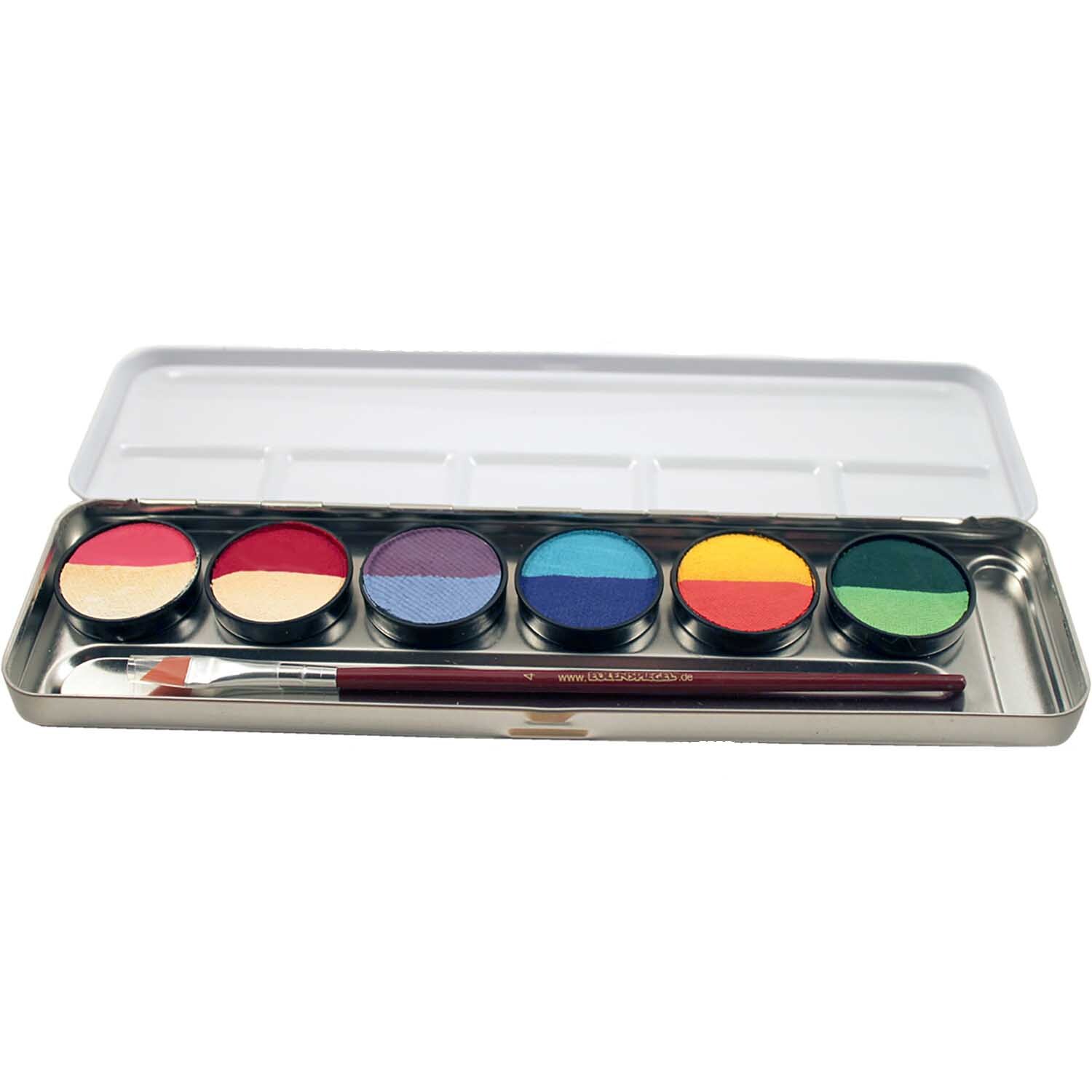 Schminkfarben Set 12 halbe Farben mit Pinsel