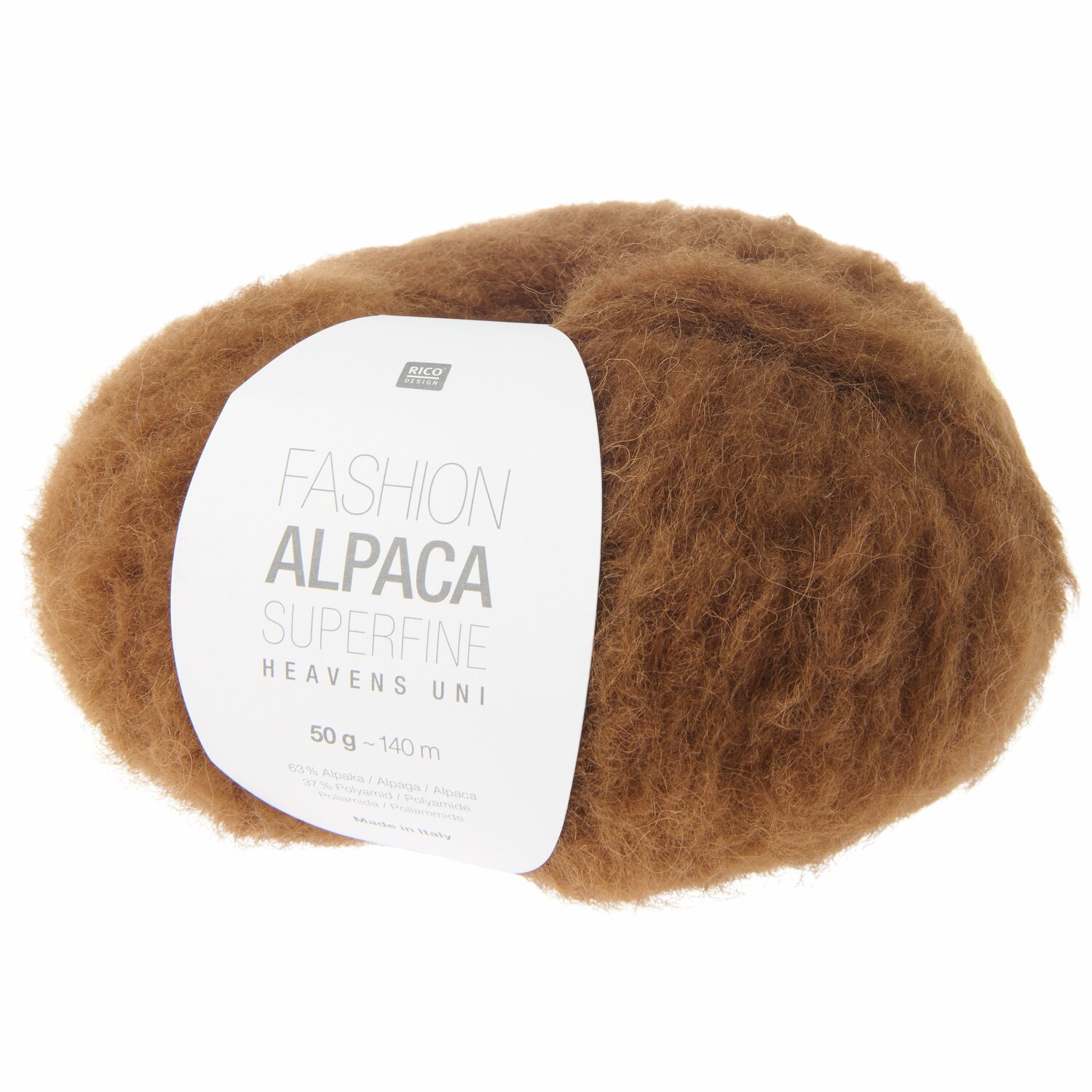 Fashion Alpaca Superfine Heavens Uni: Weiches, braunes Garnknäuel, 50g, 140m, ideal für Strickprojekte.