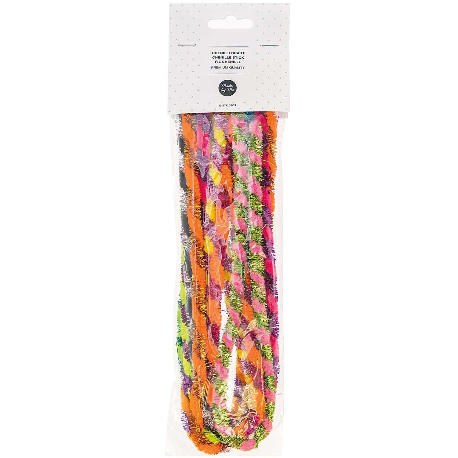 Rico Design Chenilledraht-Mix 50cm 10 Stück Glitter Bunt Gestreift