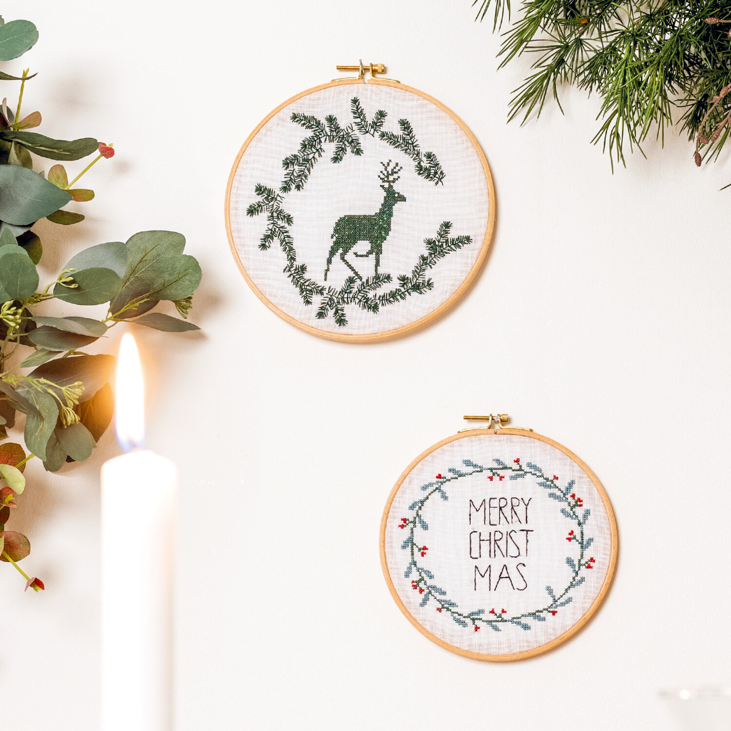 Stickanleitung Weihnachtliche Homedeko im Stickring von Rico Design