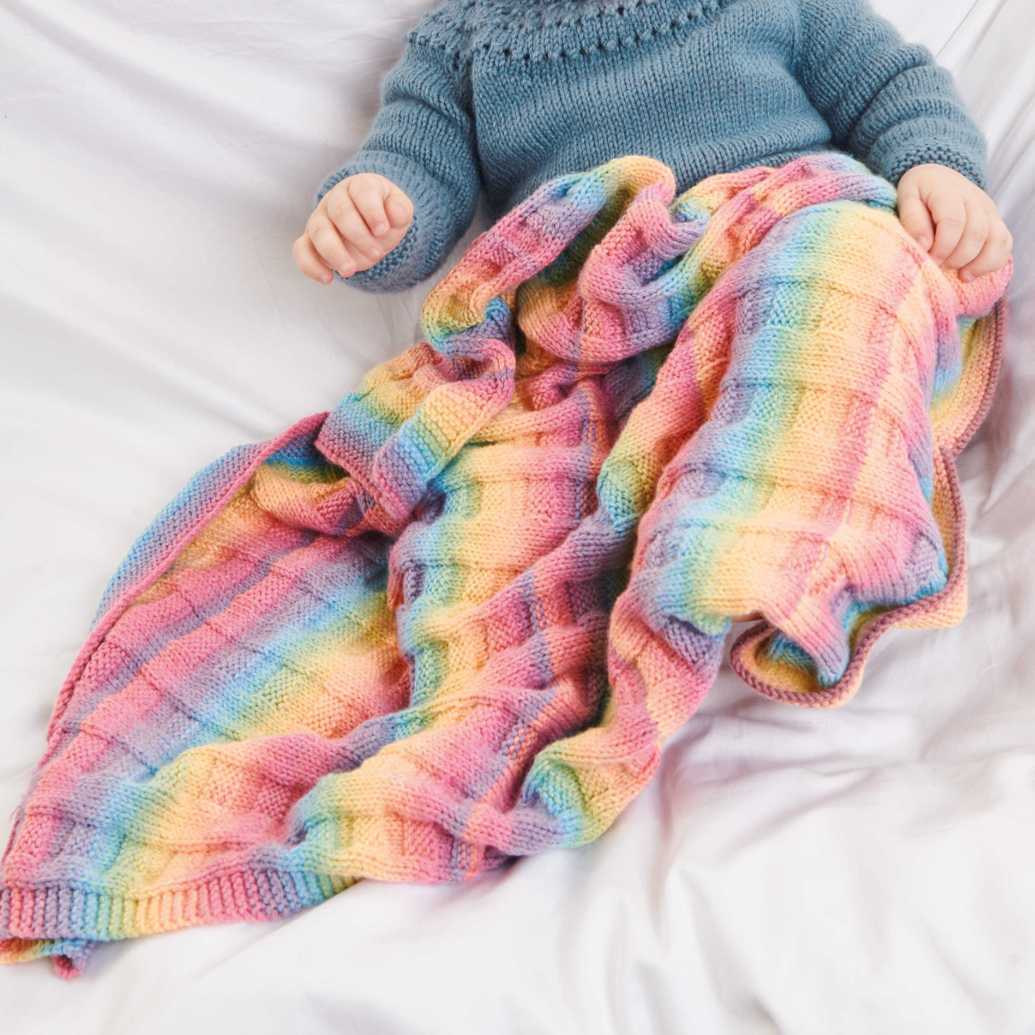 Strickset Decke Modell 19 aus Rico Baby 035