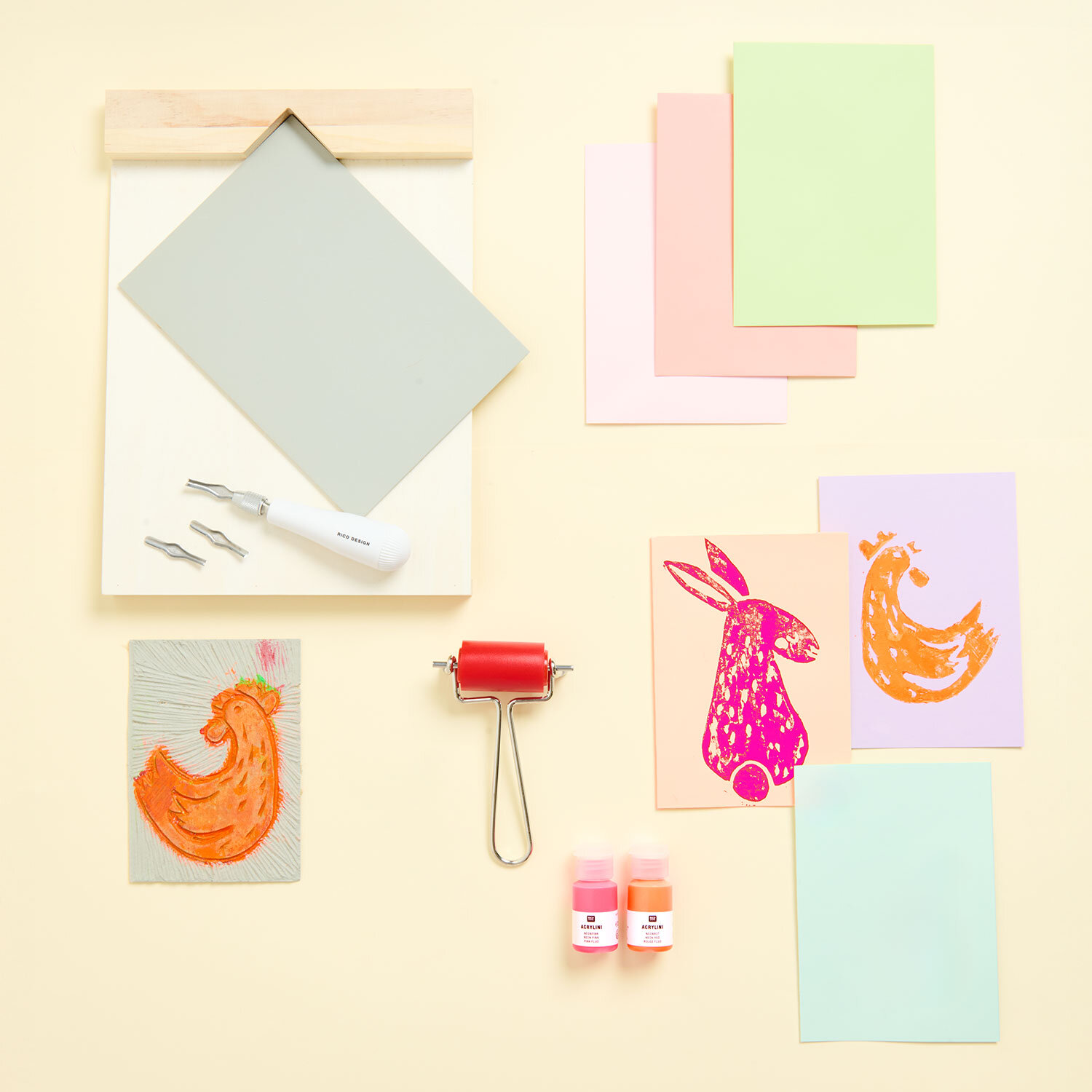 DIY Set Linol Karten von Rico Design