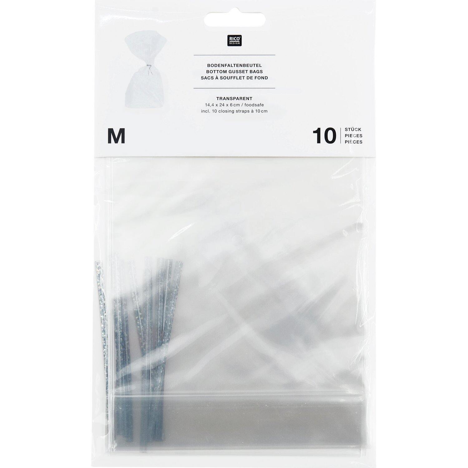 Kekstüten Transparent von Rico Design, 10 Stück, ideal zum Verpacken von Keksen und Geschenken.